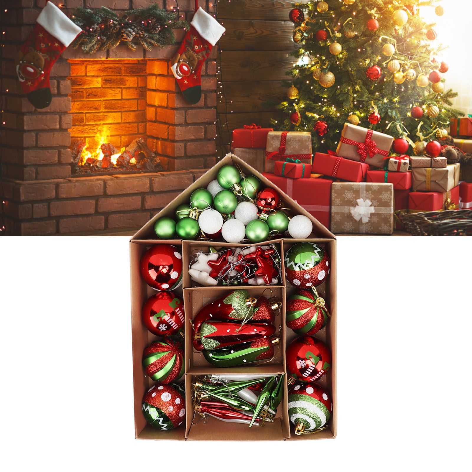 Christmas Tree Ornaments Assorted Set Lightweight Electroplated Christmas Tree view 11