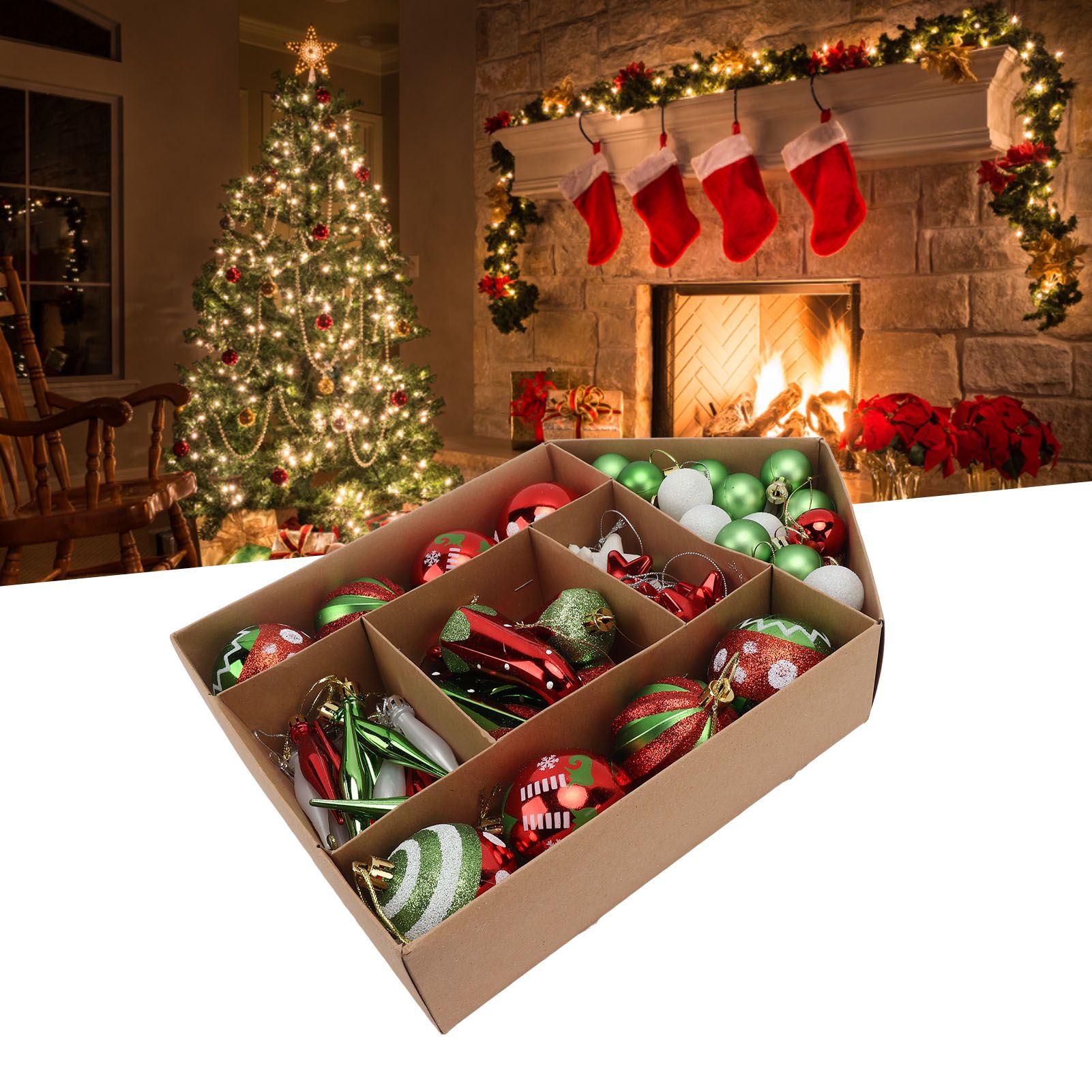 Christmas Tree Ornaments Assorted Set Lightweight Electroplated Christmas Tree view 12