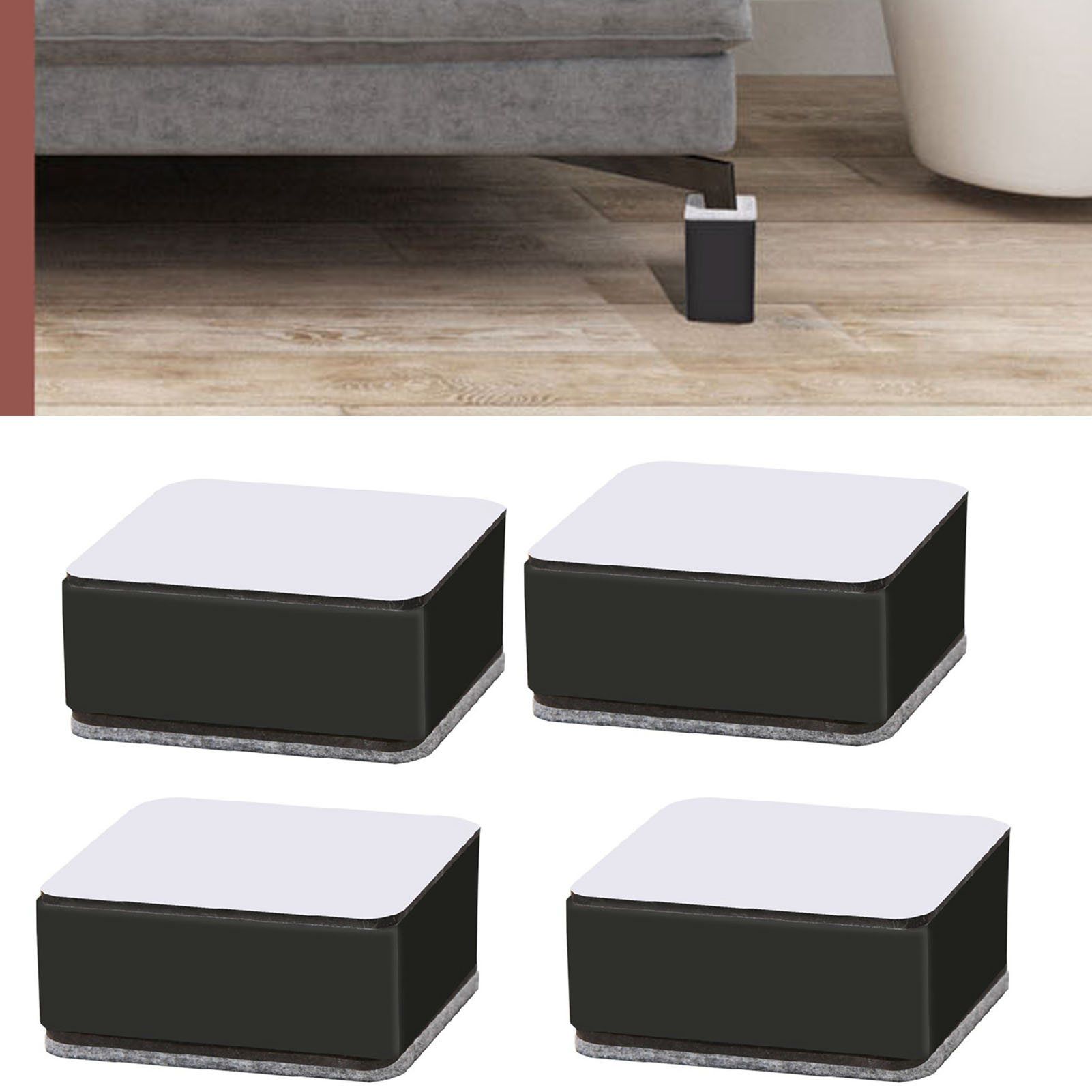 Carbon Steel Furniture Risers Self Adhesive Furniture Lift Anti Slip Low Noise view 6