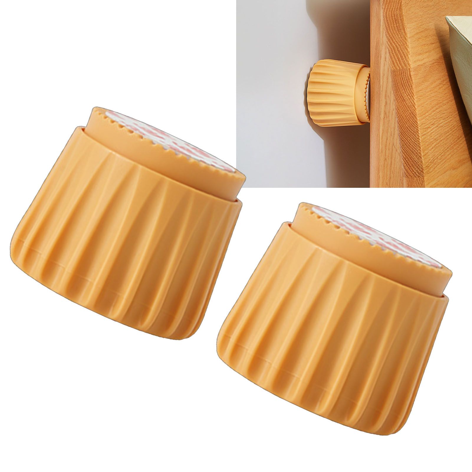 2Pcs Wall Bed Stopper Anti Collision ABS Punch Free Rotatable Mute Bed Anti view 5
