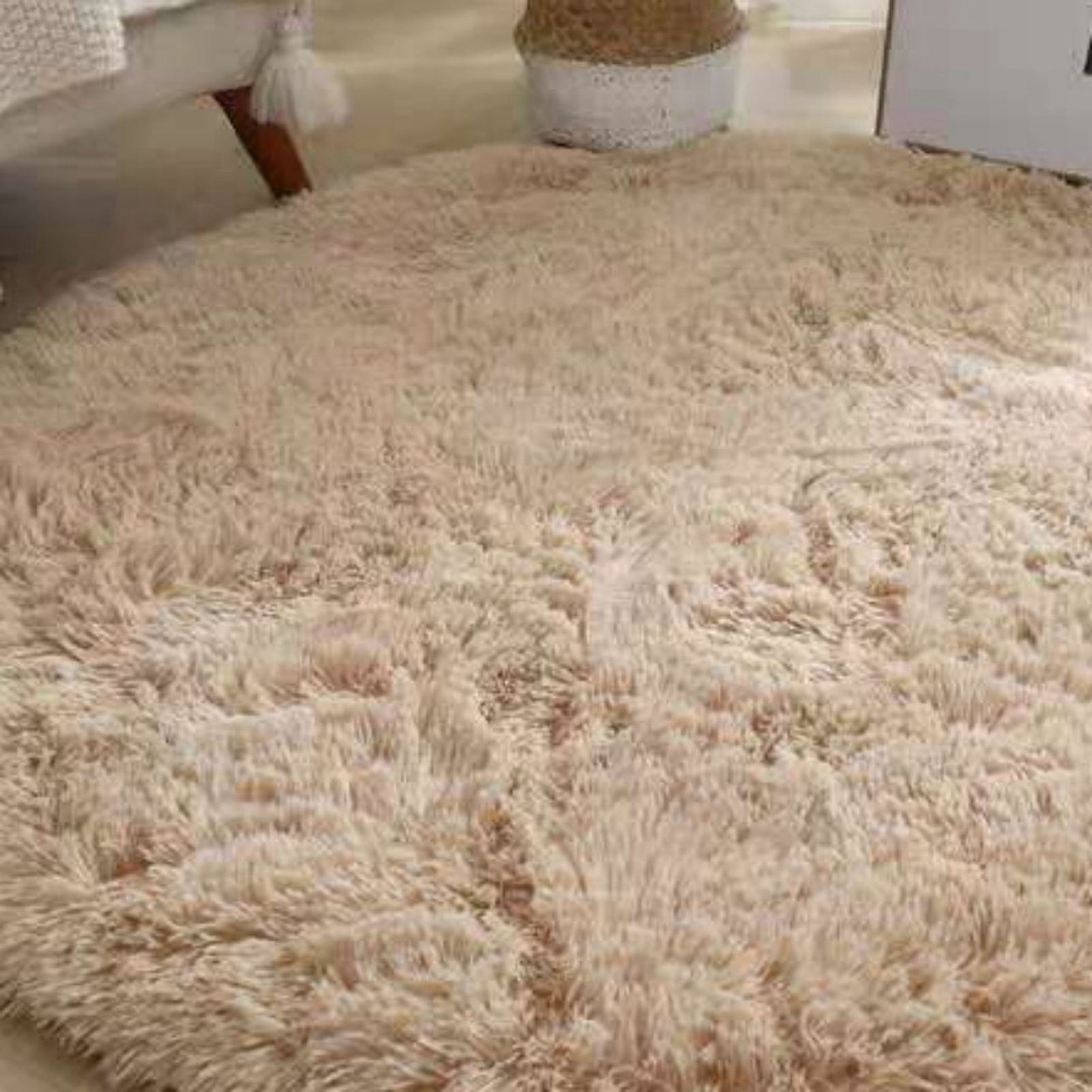 Floor Carpet Polyester Fiber Round Nordic Style Long Plush Soft Shaggy Rug for view 9