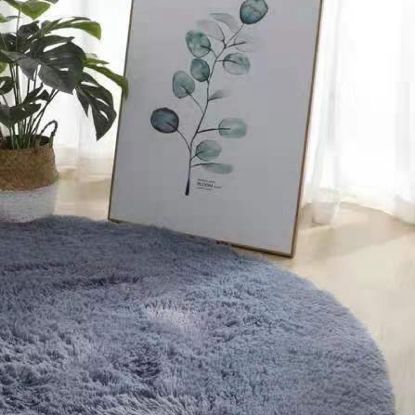 Floor Carpet Polyester Fiber Round Nordic Style Long Plush Soft Shaggy Rug for view 12