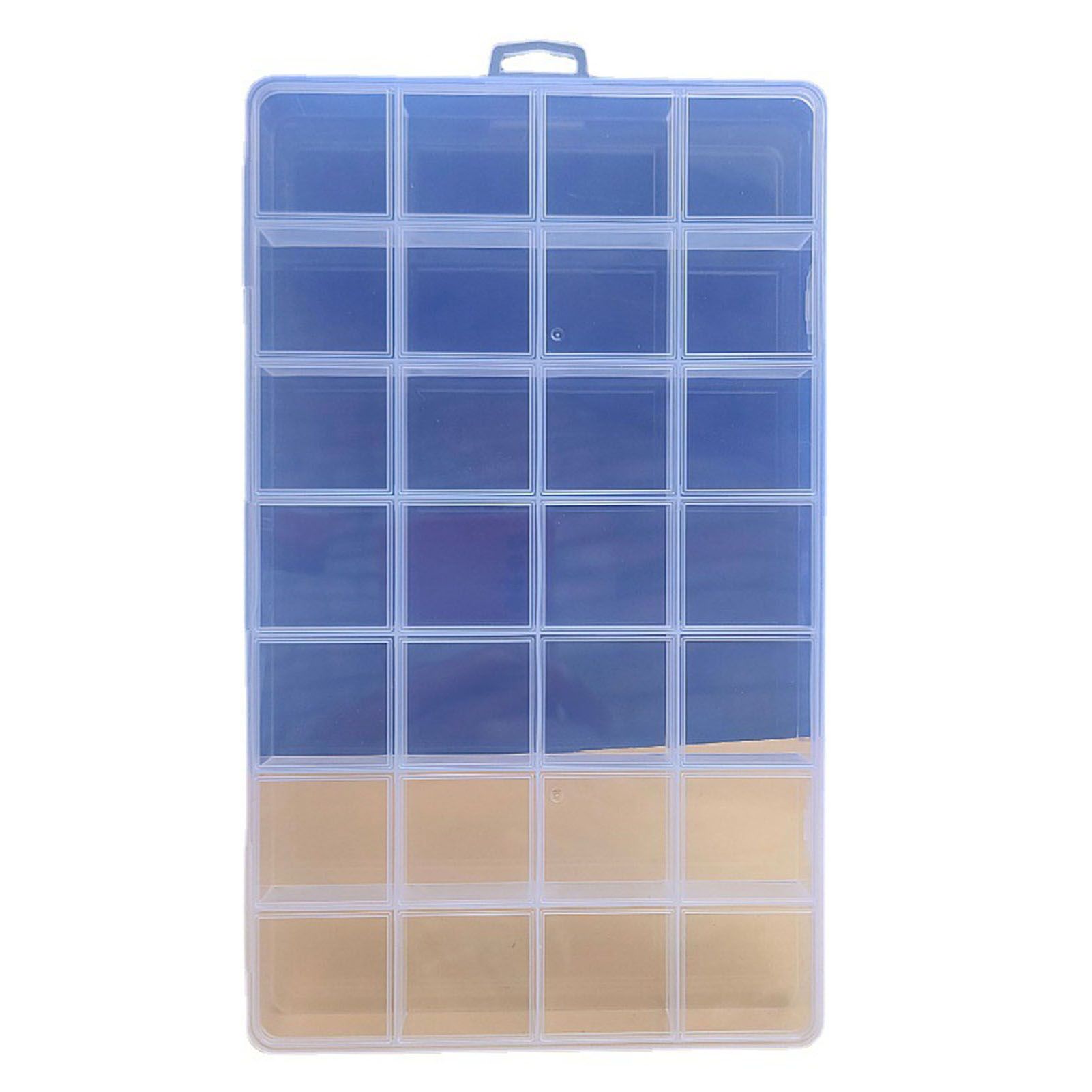Clear Plastic Storage Box 28 Grids ABS Transparent Small Item Organizer Box