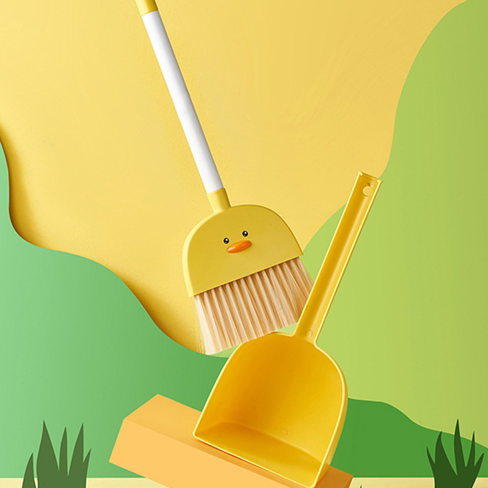Kids Mini Broom Dustpan Set Children Cartoon Broom Cleaning Tool Home Baby view 5