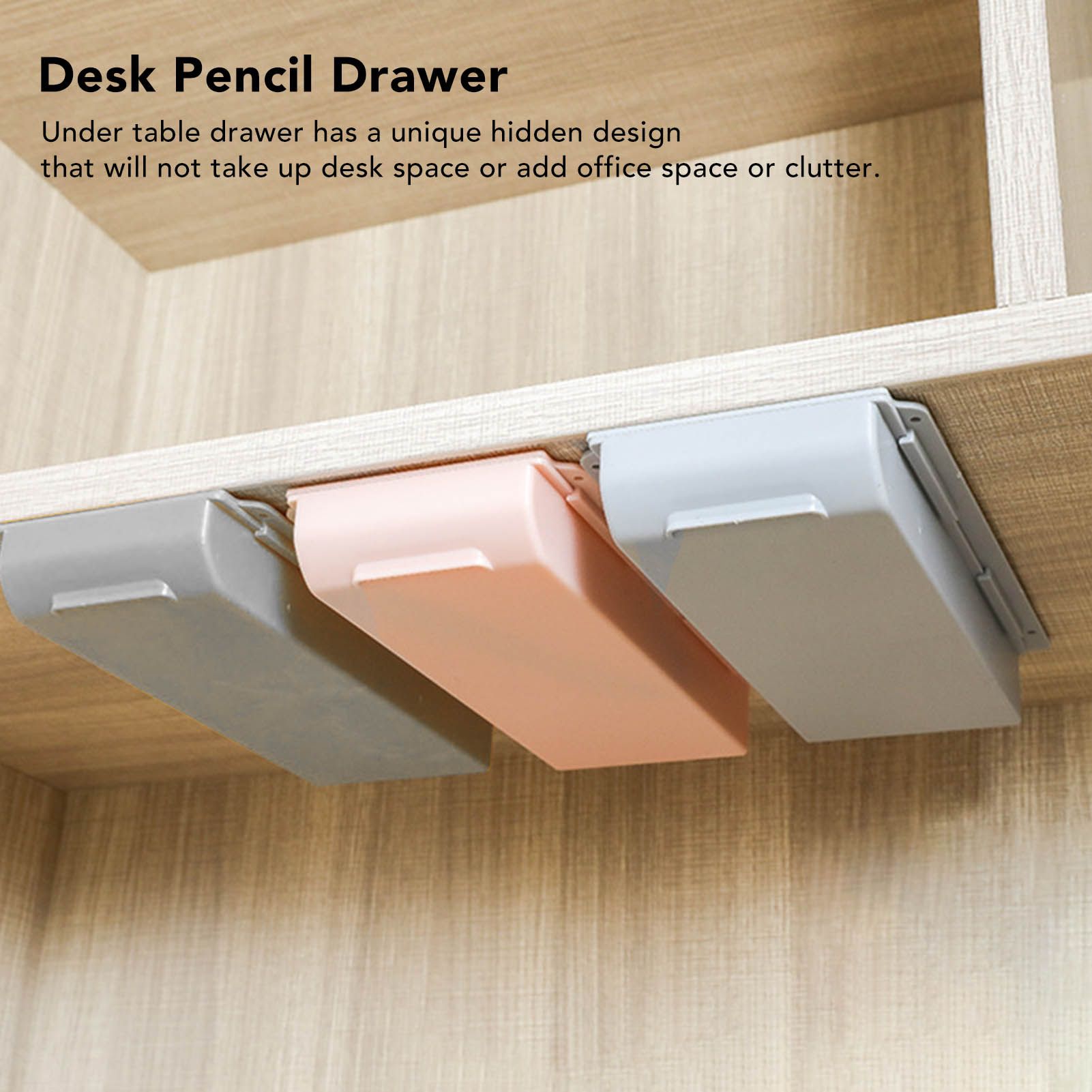 Under Desk Drawer Storage Box Security Punch Free Hidden Self Adhesive Pencil view 12