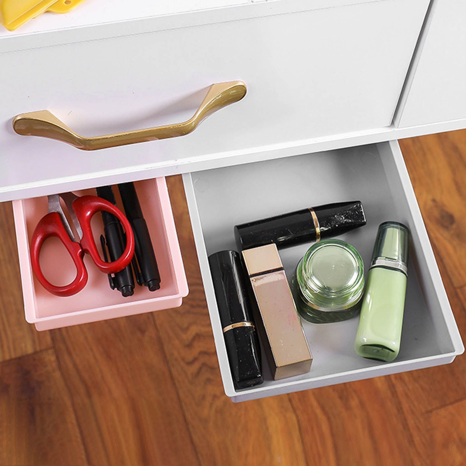 Under Desk Drawer Storage Box Security Punch Free Hidden Self Adhesive Pencil view 6