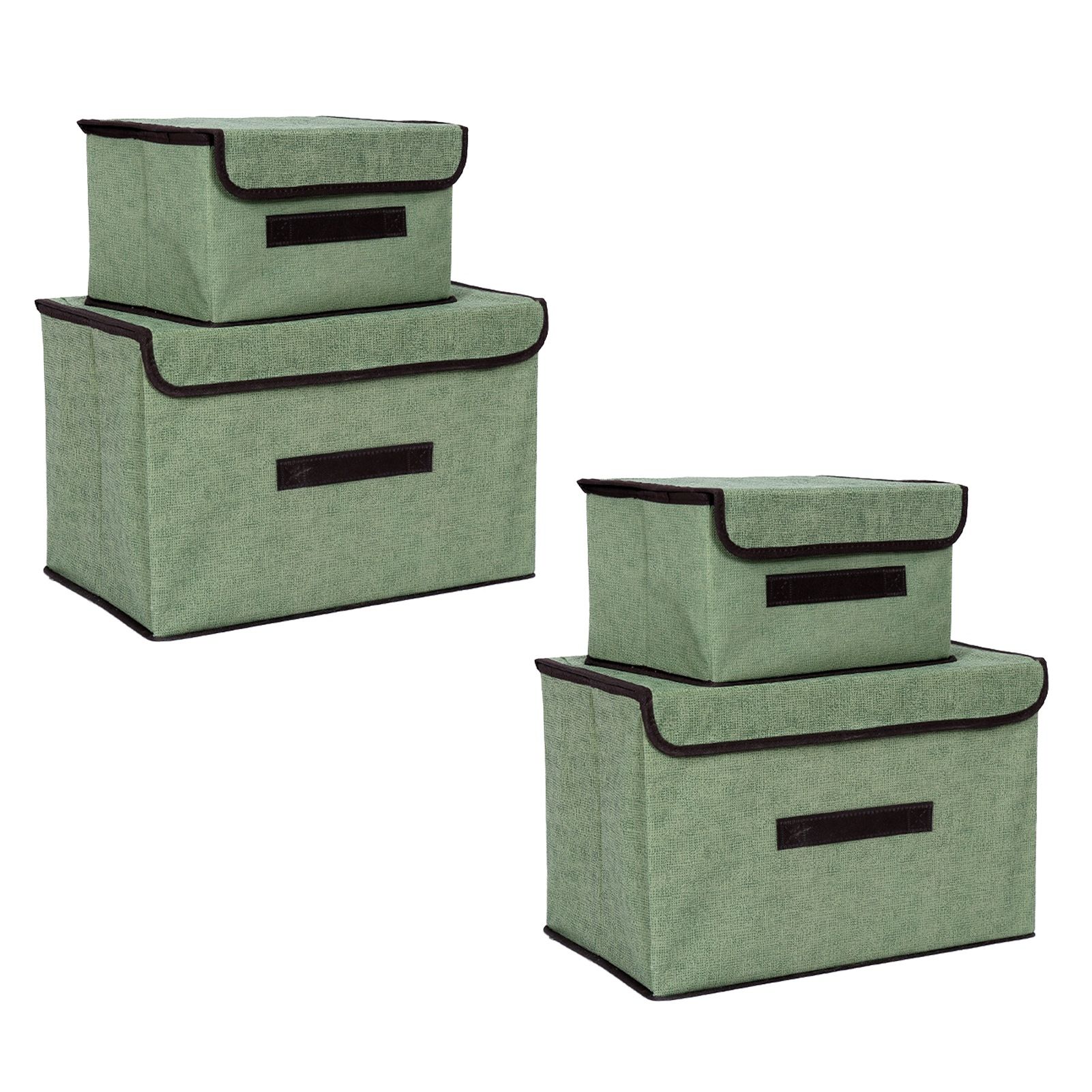 4 Pcs Non Woven Storage Box Case Dustproof Collapsible Two Large and Two Small view 2