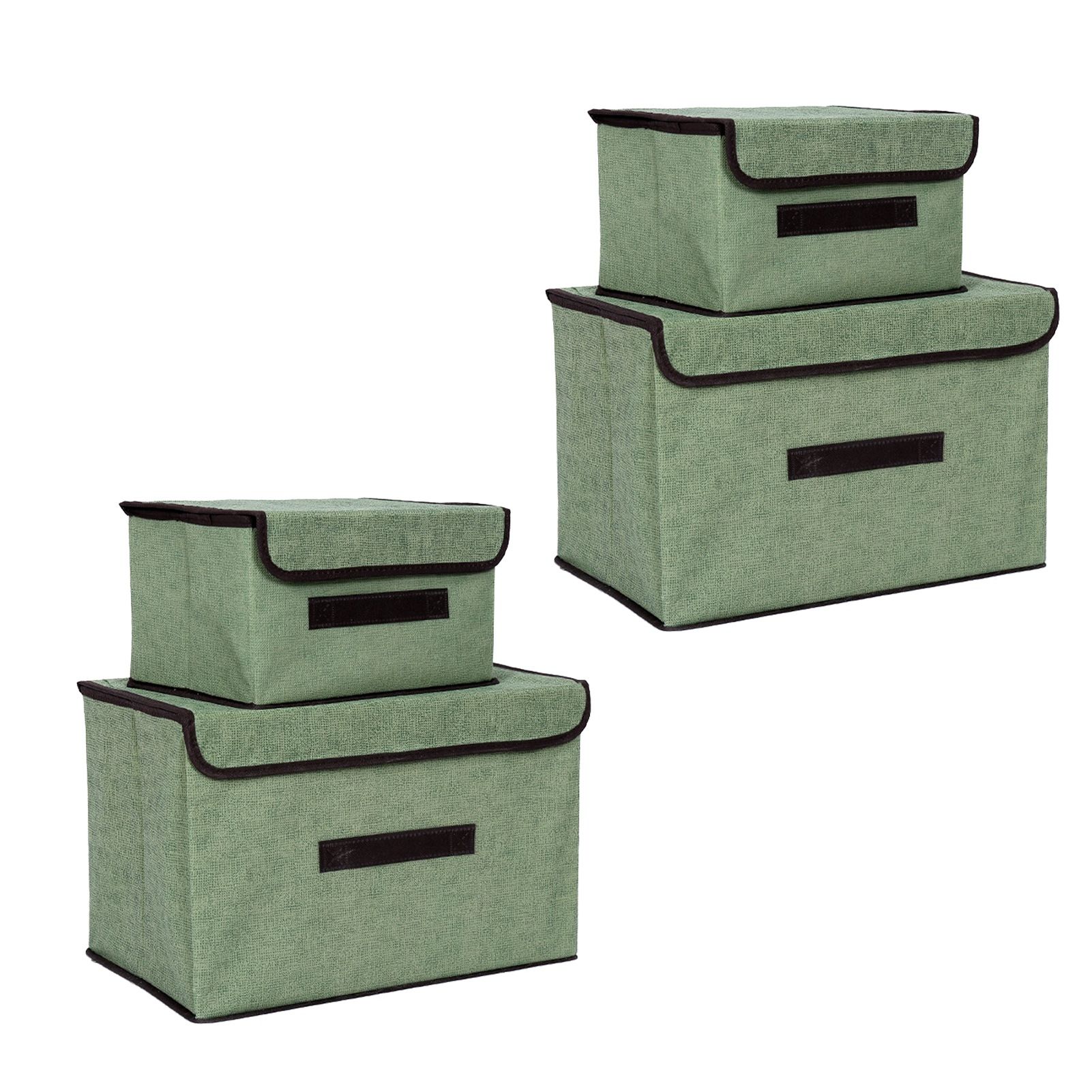 4 Pcs Non Woven Storage Box Case Dustproof Collapsible Two Large and Two Small view 3