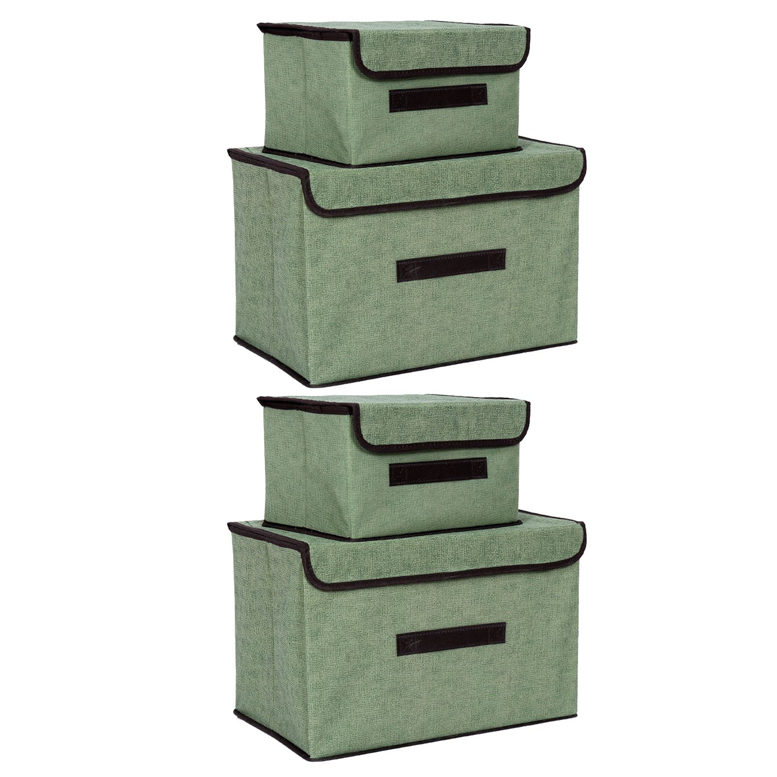 4 Pcs Non Woven Storage Box Case Dustproof Collapsible Two Large and Two Small view 4