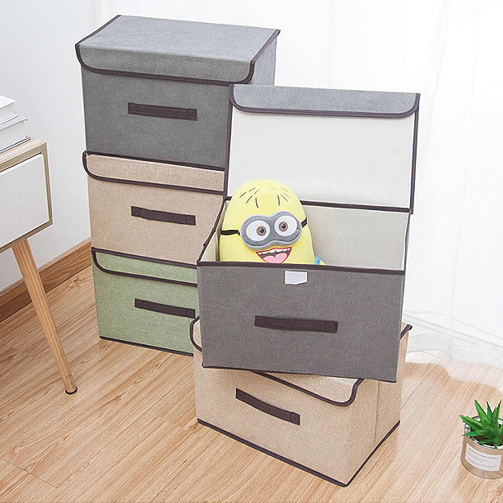4 Pcs Non Woven Storage Box Case Dustproof Collapsible Two Large and Two Small view 11