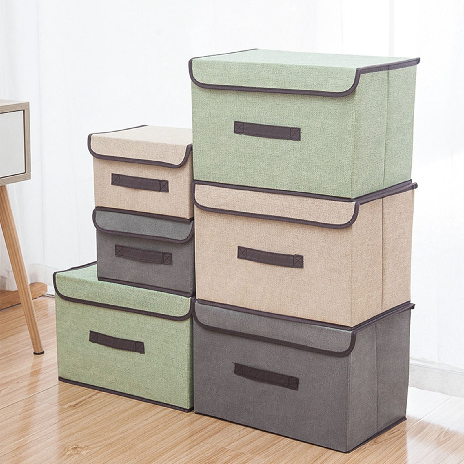 4 Pcs Non Woven Storage Box Case Dustproof Collapsible Two Large and Two Small view 15