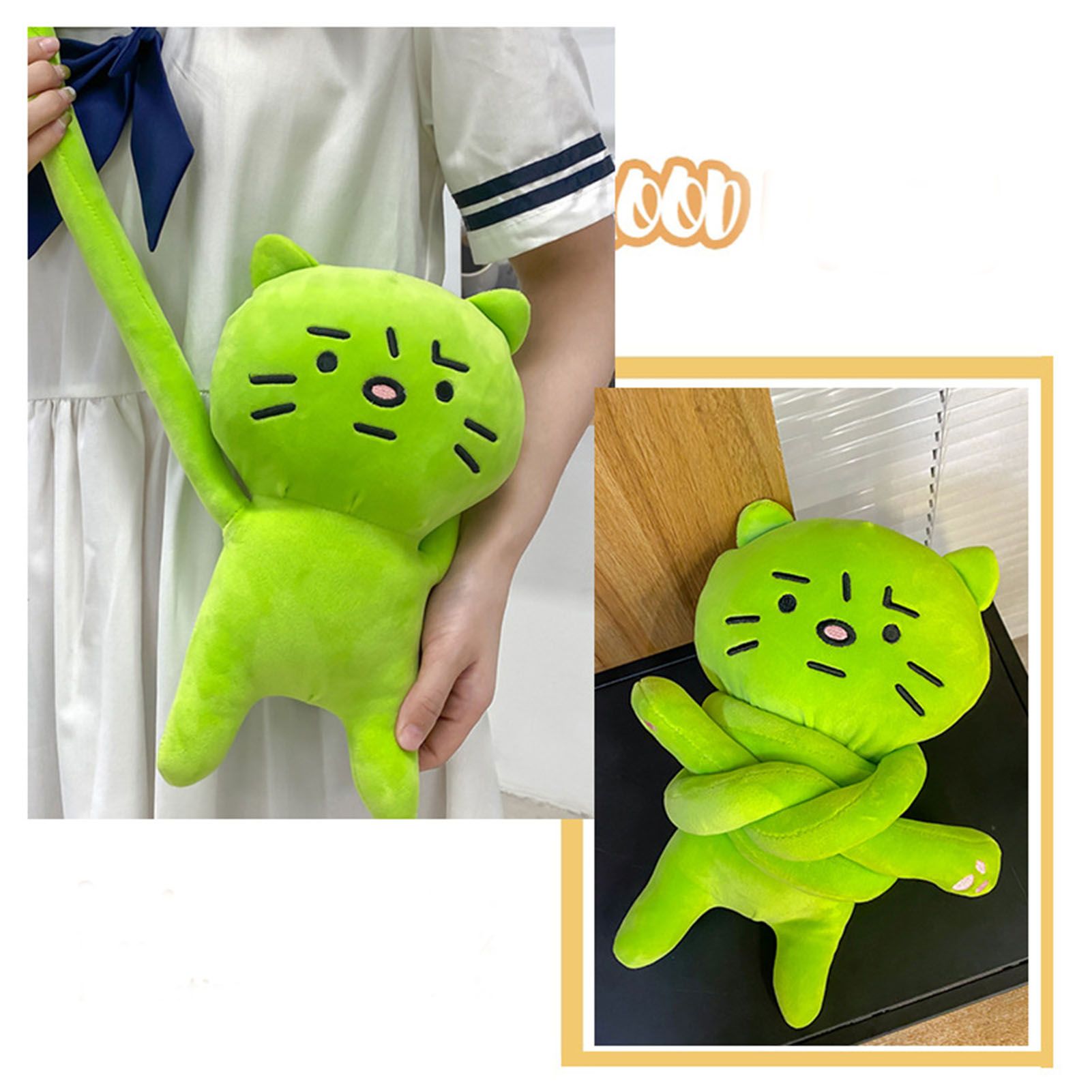 Plush Toy Shoulder Bag Cartoon Long Arm Anxiety Kitty Plush Purse Bag for view 12