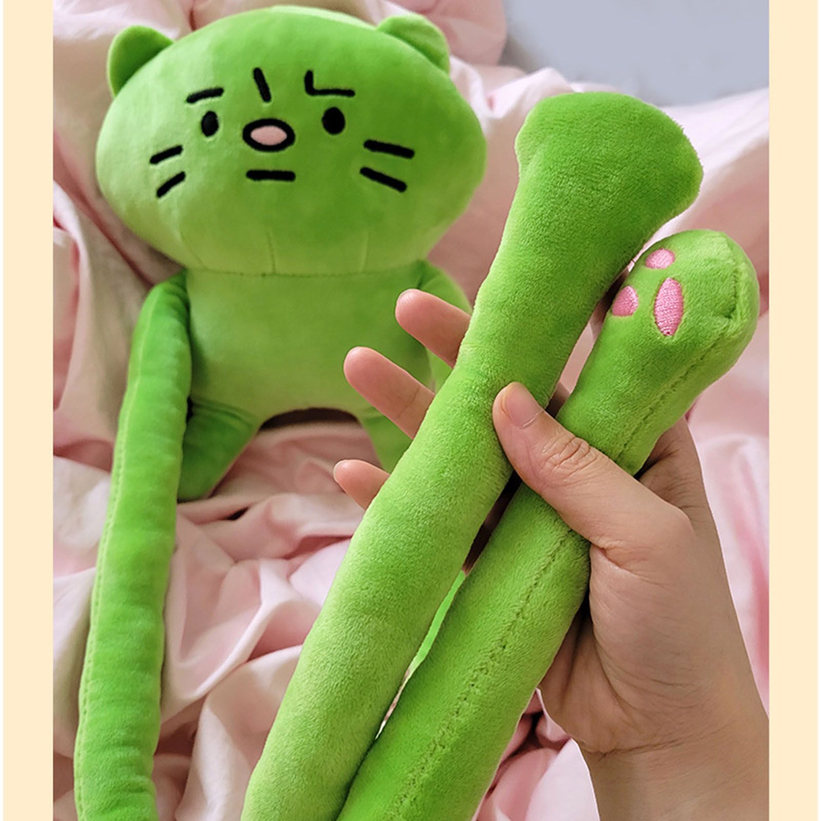 Plush Toy Shoulder Bag Cartoon Long Arm Anxiety Kitty Plush Purse Bag for view 13