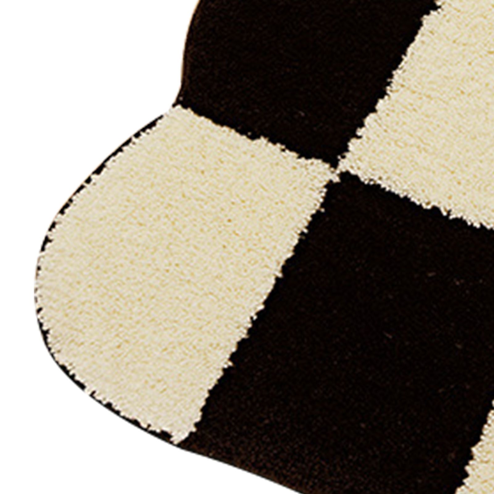 Runner Rug Black White Plaid Pattern Vintage Style Water Absorbent Stain view 7