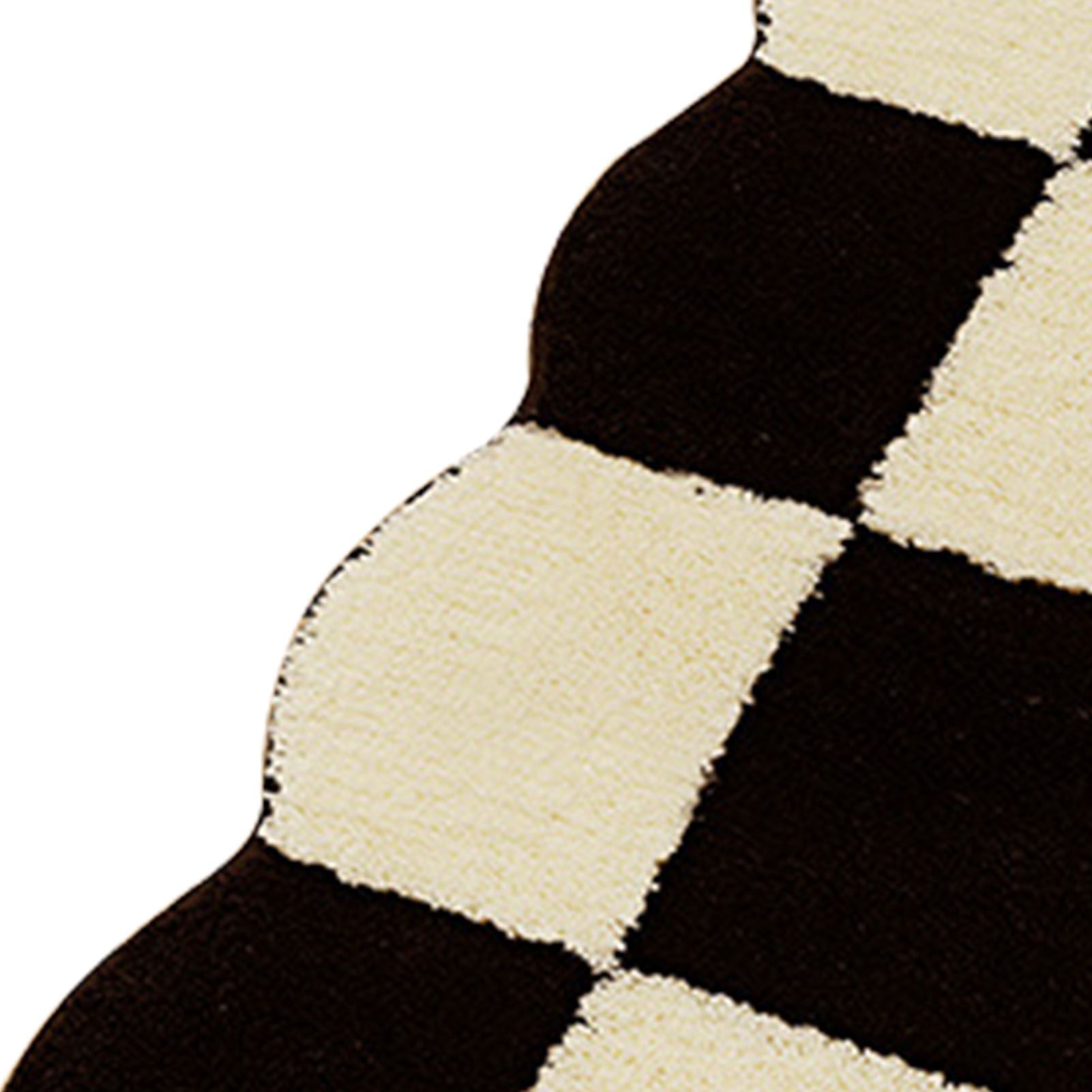 Runner Rug Black White Plaid Pattern Vintage Style Water Absorbent Stain view 8