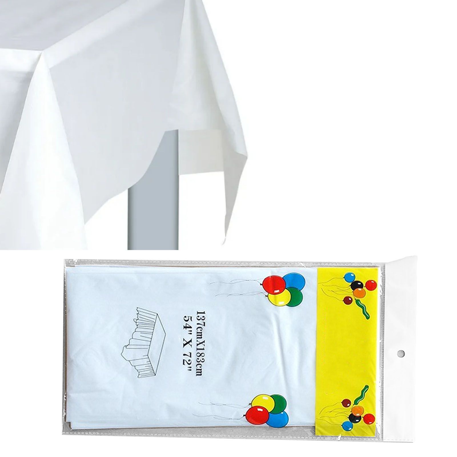 5Pcs Disposable Tablecloth White 137x183cm PE Protective Table Cloth for view 5