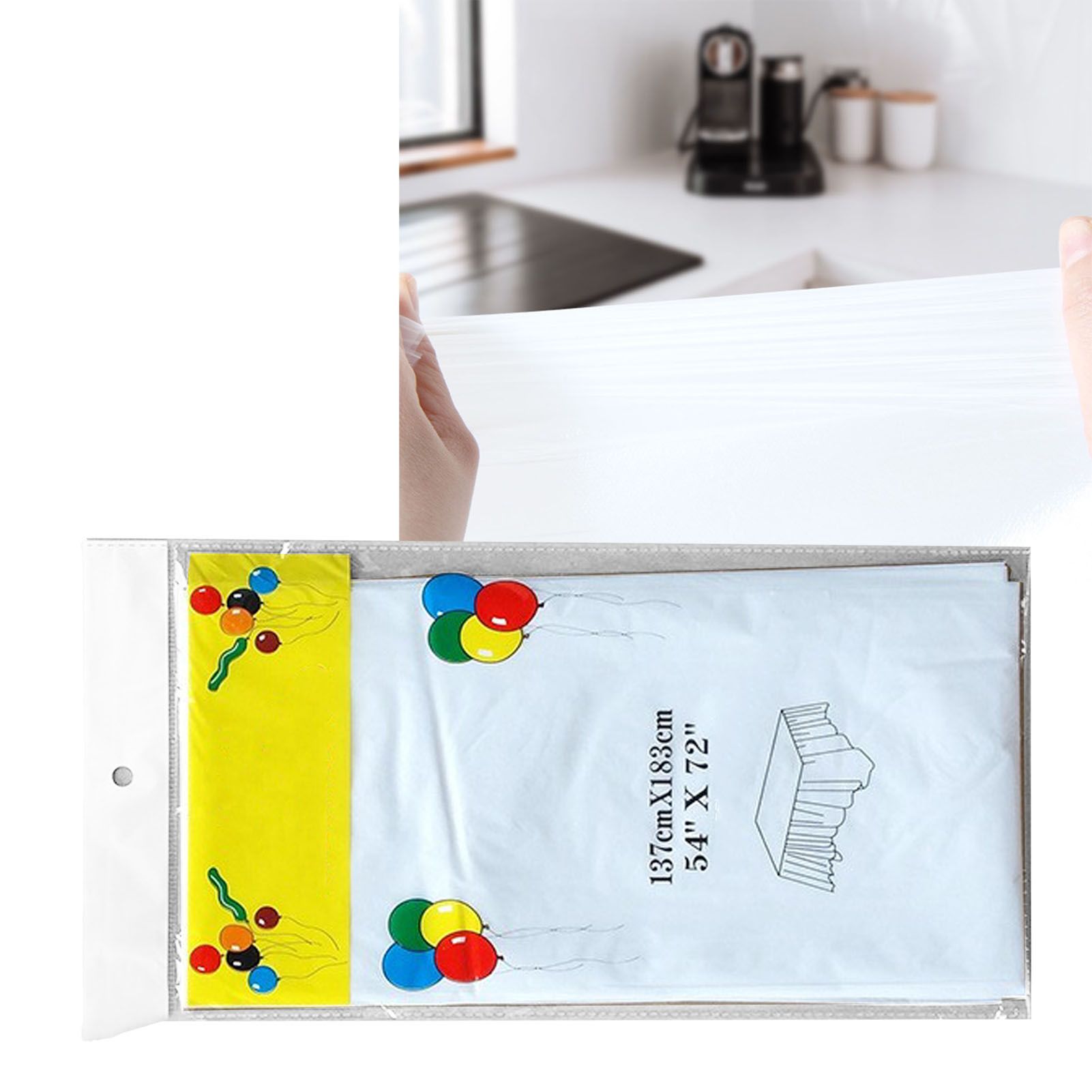 5Pcs Disposable Tablecloth White 137x183cm PE Protective Table Cloth for view 6