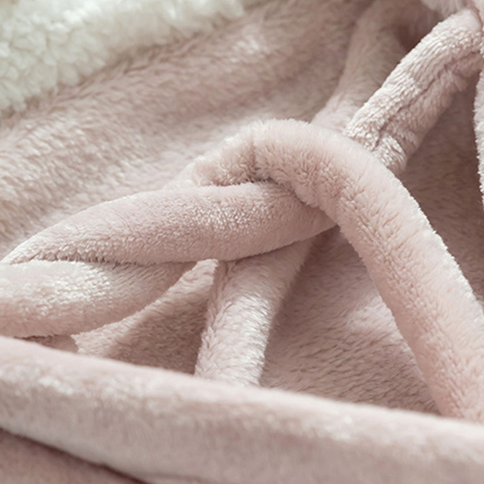 Hooded Blanket Wearable Polyester Plush Rabbit Ear Hooded Blanket Throw Soft view 7