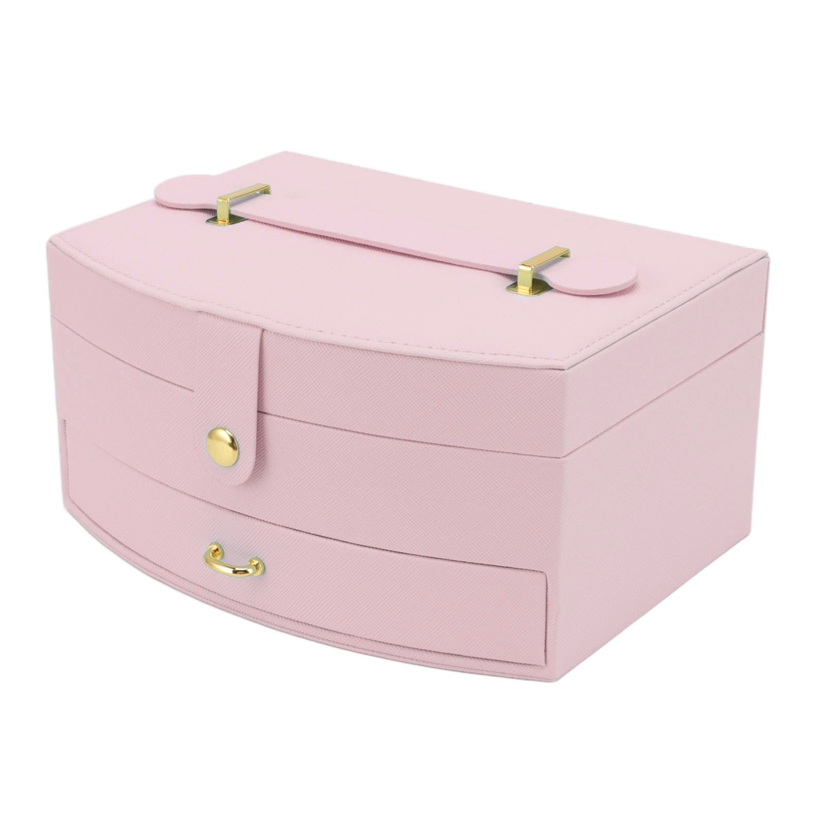 Travel Jewelry Case Portable 2 Layers PU Leather Jewelry Storage Holder Box view 2