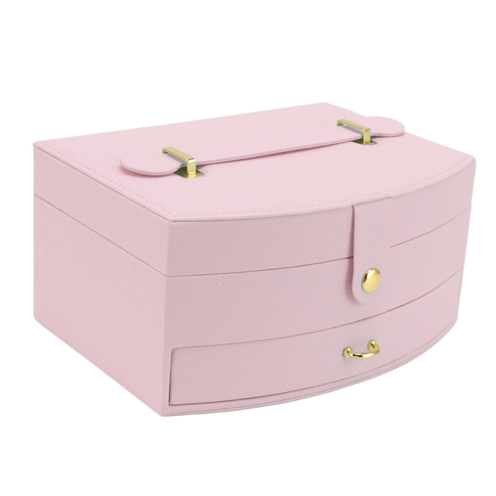Travel Jewelry Case Portable 2 Layers PU Leather Jewelry Storage Holder Box view 3