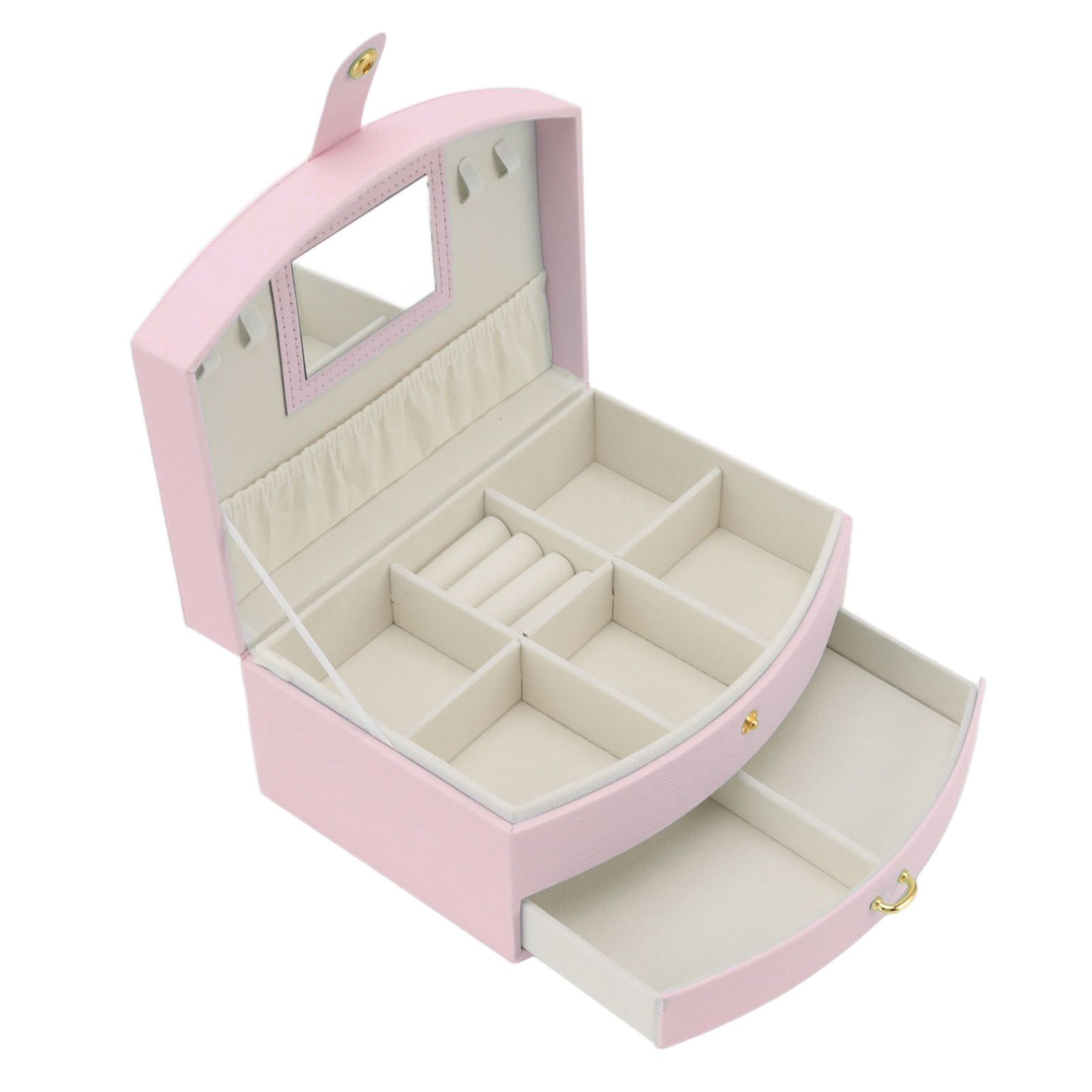 Travel Jewelry Case Portable 2 Layers PU Leather Jewelry Storage Holder Box view 4