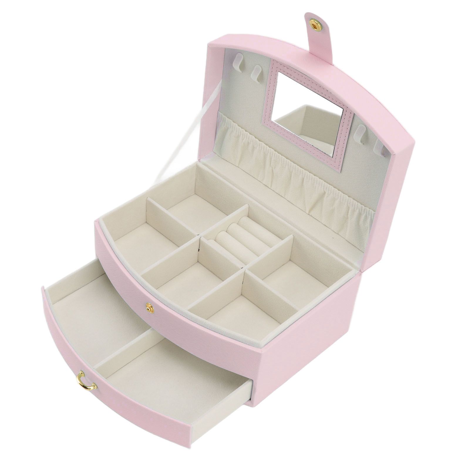 Travel Jewelry Case Portable 2 Layers PU Leather Jewelry Storage Holder Box view 5