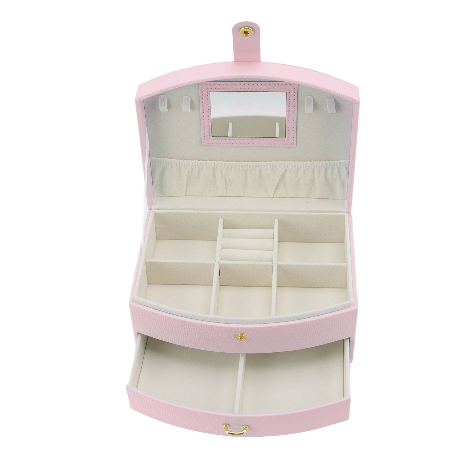 Travel Jewelry Case Portable 2 Layers PU Leather Jewelry Storage Holder Box view 6