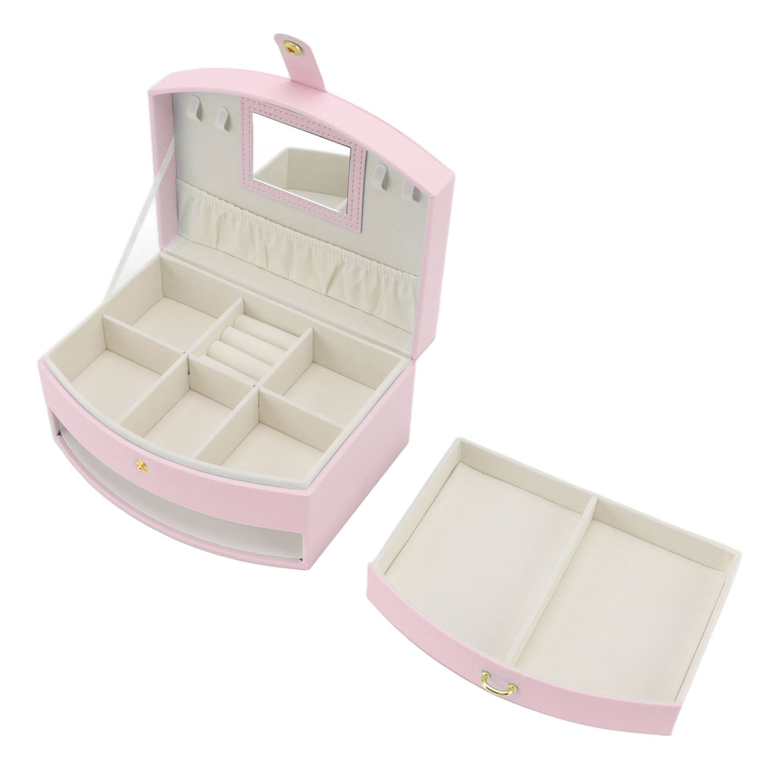 Travel Jewelry Case Portable 2 Layers PU Leather Jewelry Storage Holder Box view 7