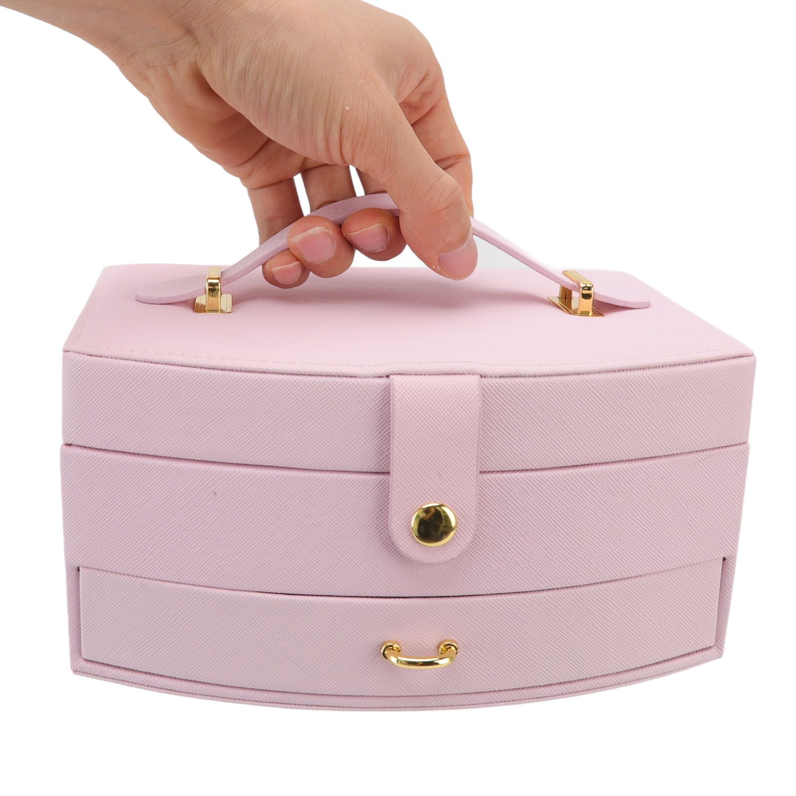 Travel Jewelry Case Portable 2 Layers PU Leather Jewelry Storage Holder Box view 9