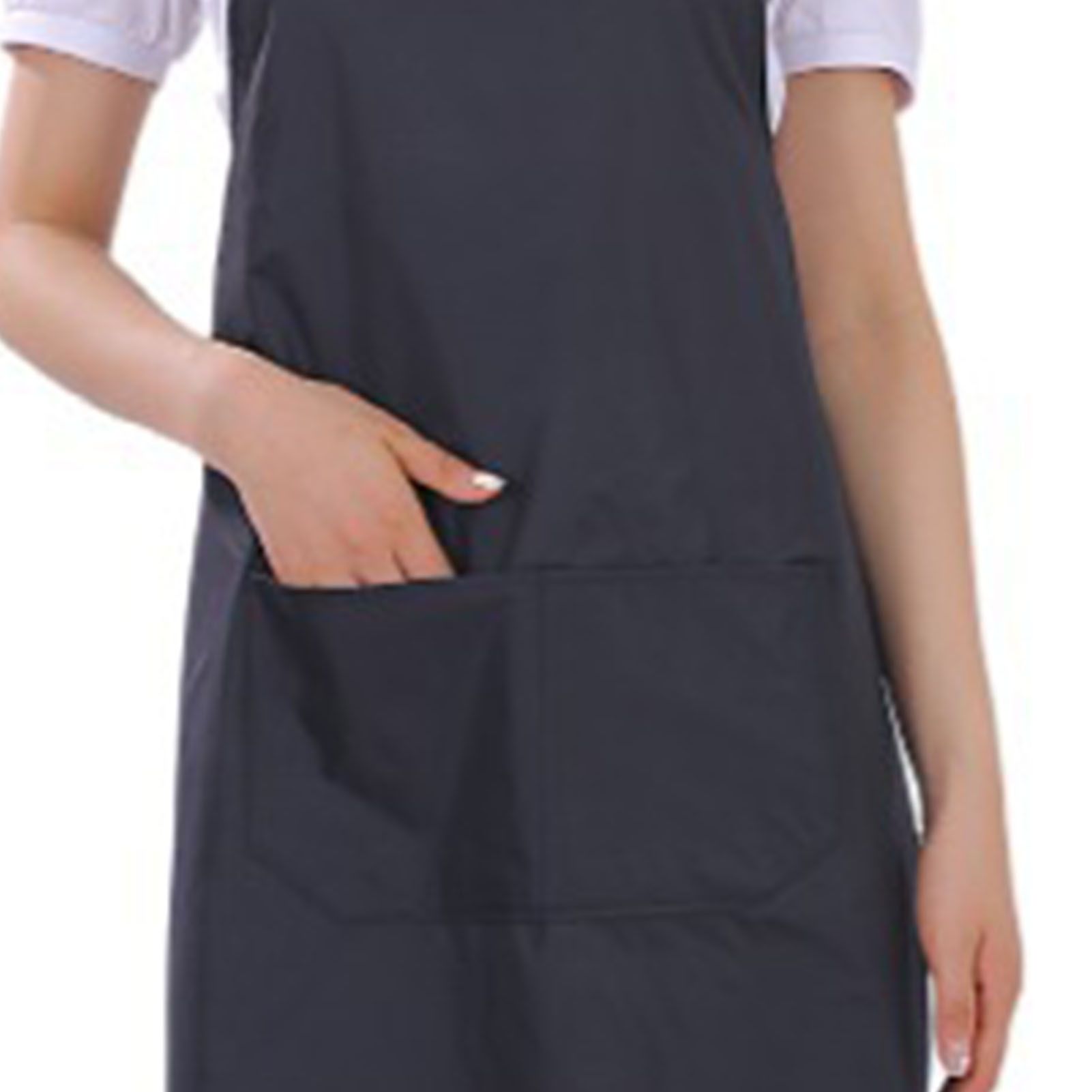 6pcs Waterproof Apron Lightweight Black Apron with Two Pockets for Mens Women view 8