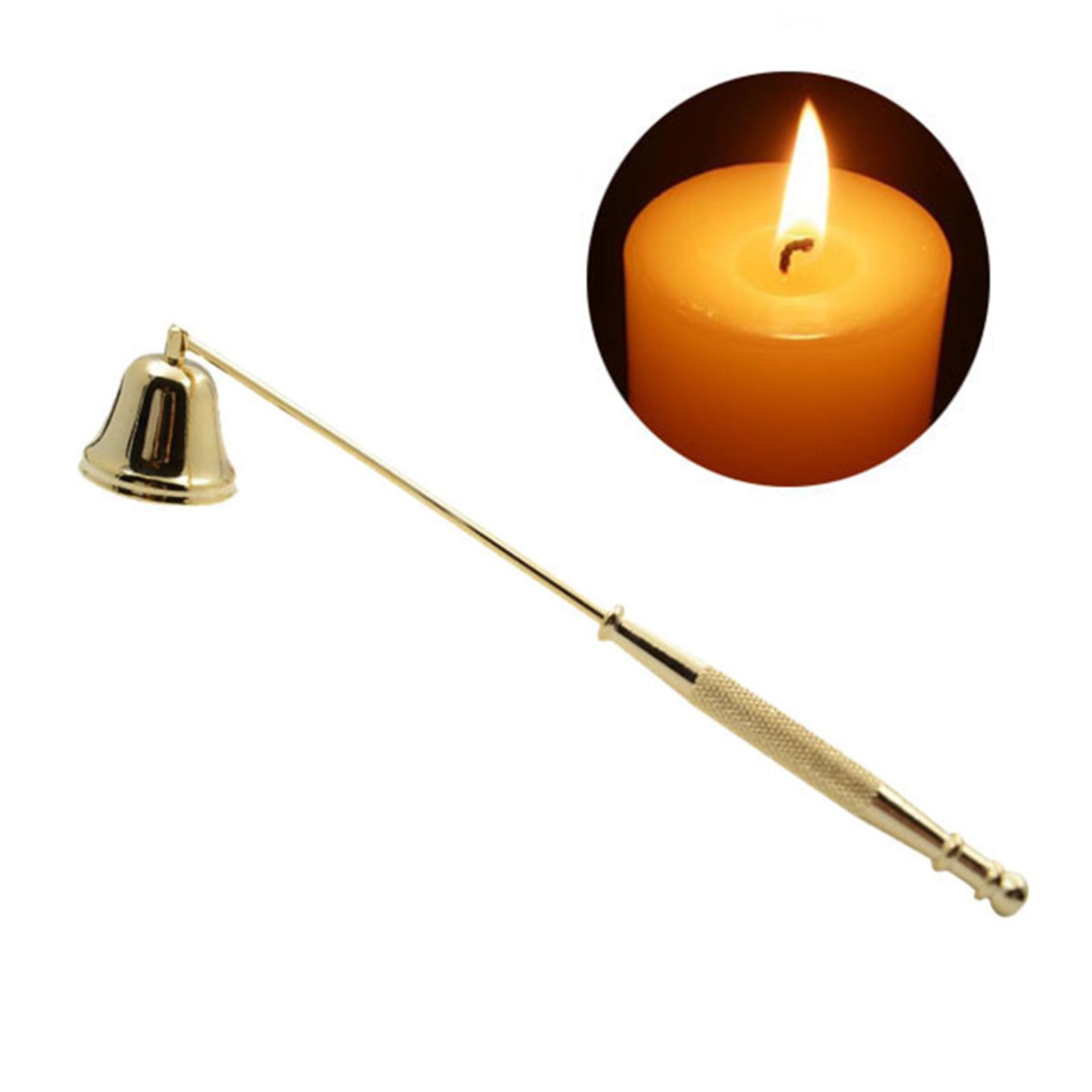 Candle Snuffer Bell Shaped Iron Electroplating Candle Extinguisher for Home view 5