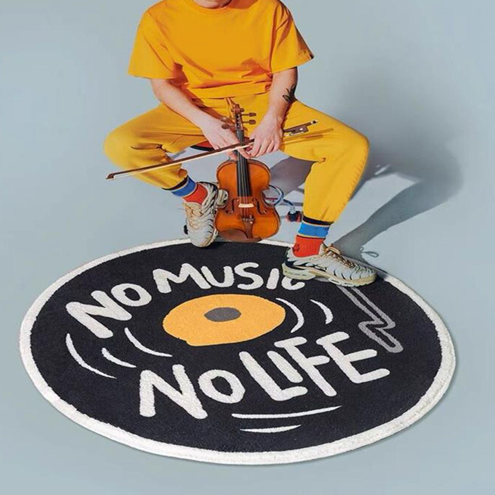 Water Absorbent Mat Retro CD Disk Design Anti Slip Thick Soft Imitation view 5