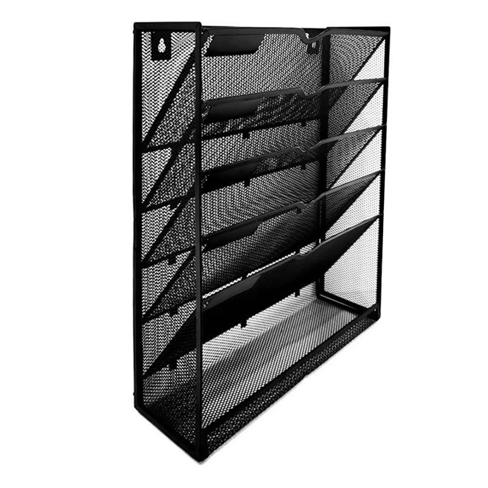 5 Tier Wall File Organizer Vertical Placement Glossy Edges Wall Mount File view 3
