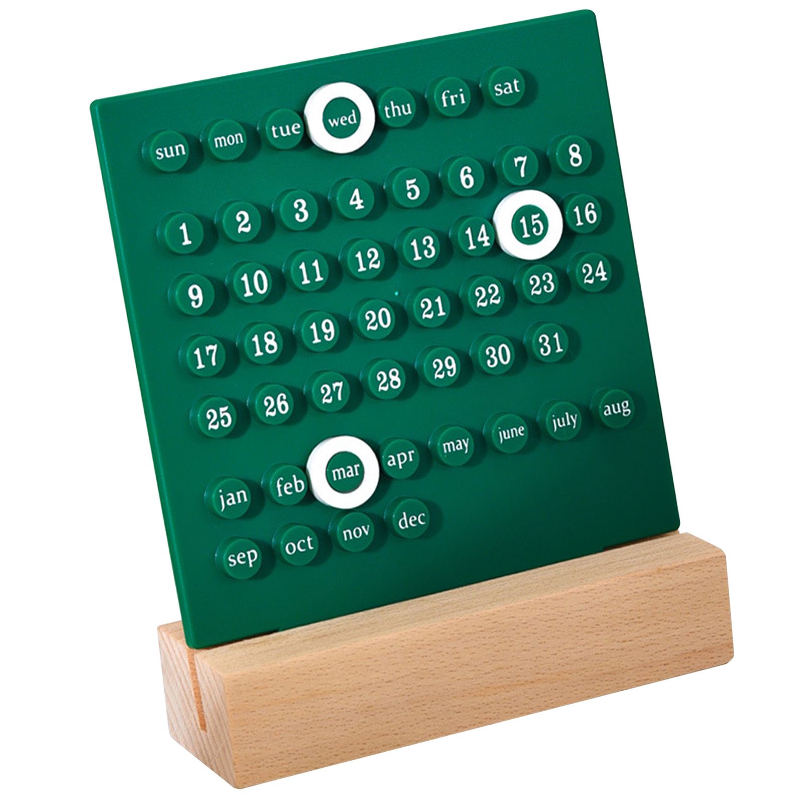 Wooden Kids Calendar DIY Hand Operated Develop Planning Skills Perpetual view 2