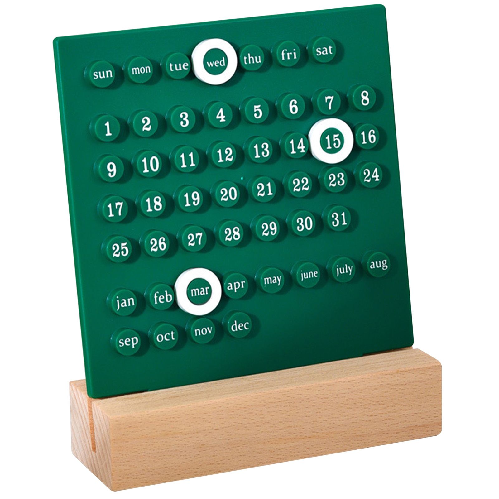 Wooden Kids Calendar DIY Hand Operated Develop Planning Skills Perpetual view 3