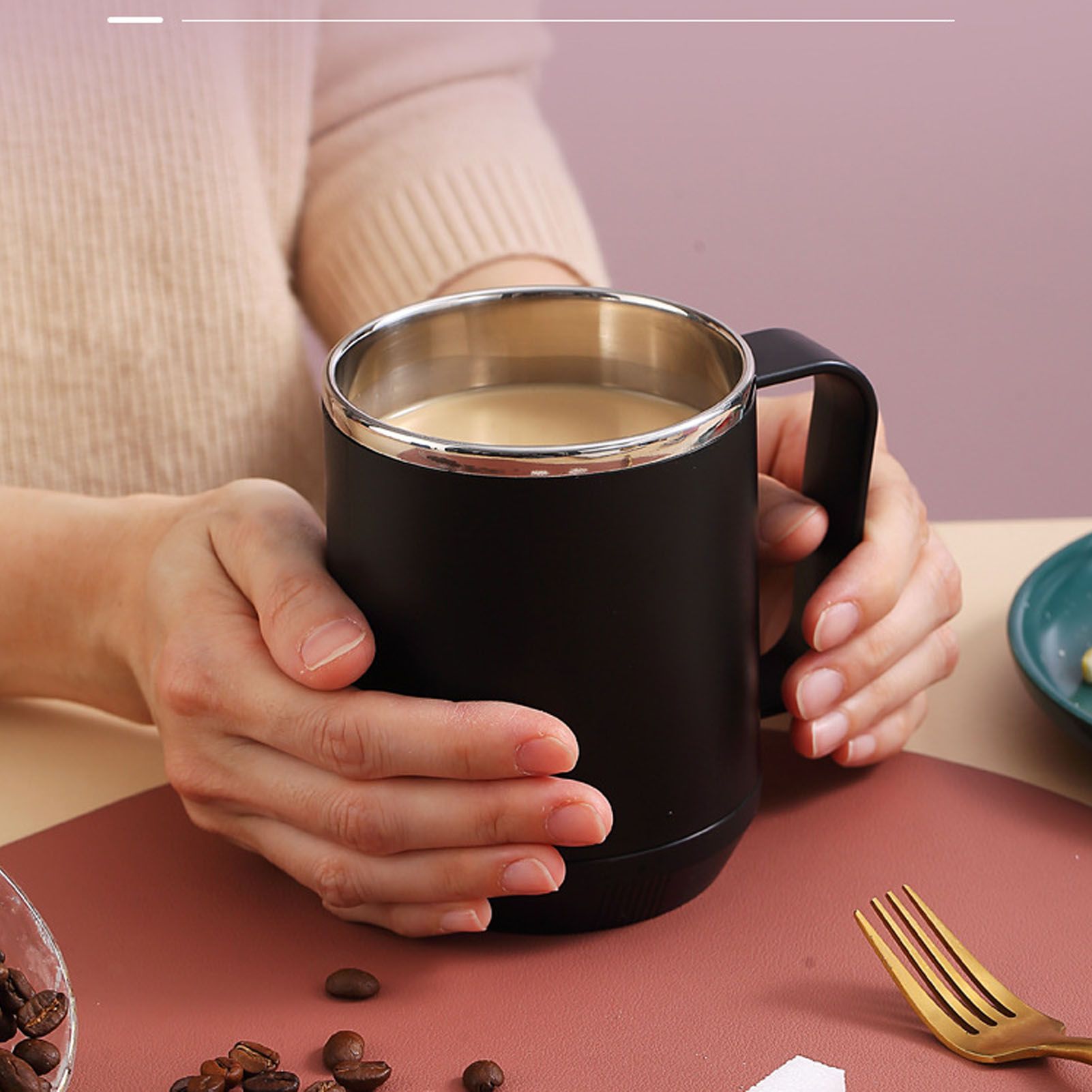 Coffee Mug 460ml 304 Stainless Steel Liner Leakproof Elegant Portable Mug for view 6