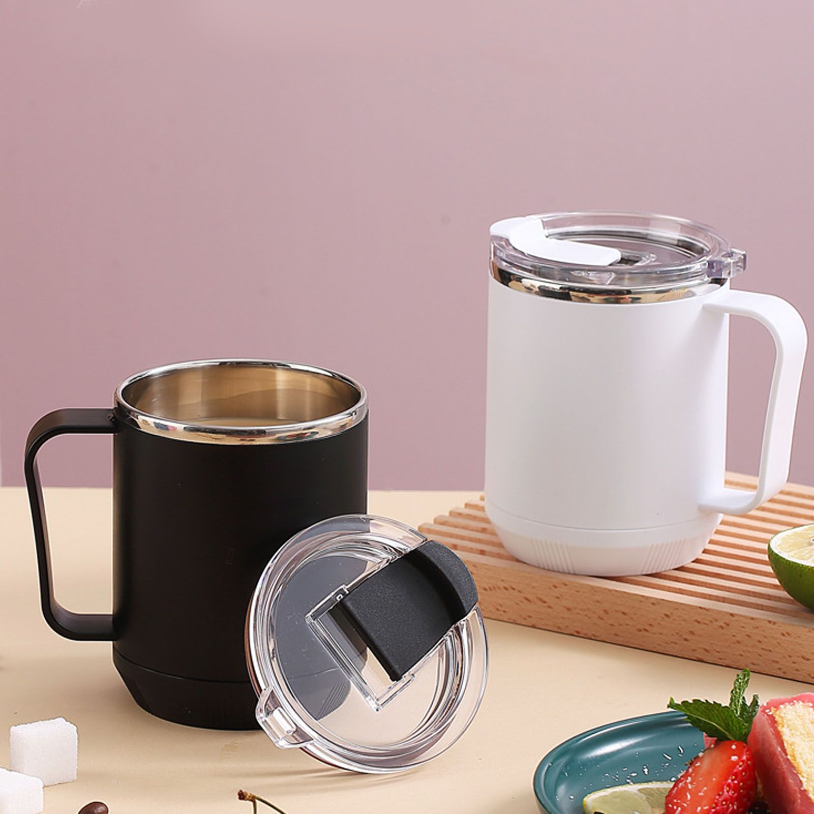 Coffee Mug 460ml 304 Stainless Steel Liner Leakproof Elegant Portable Mug for view 7
