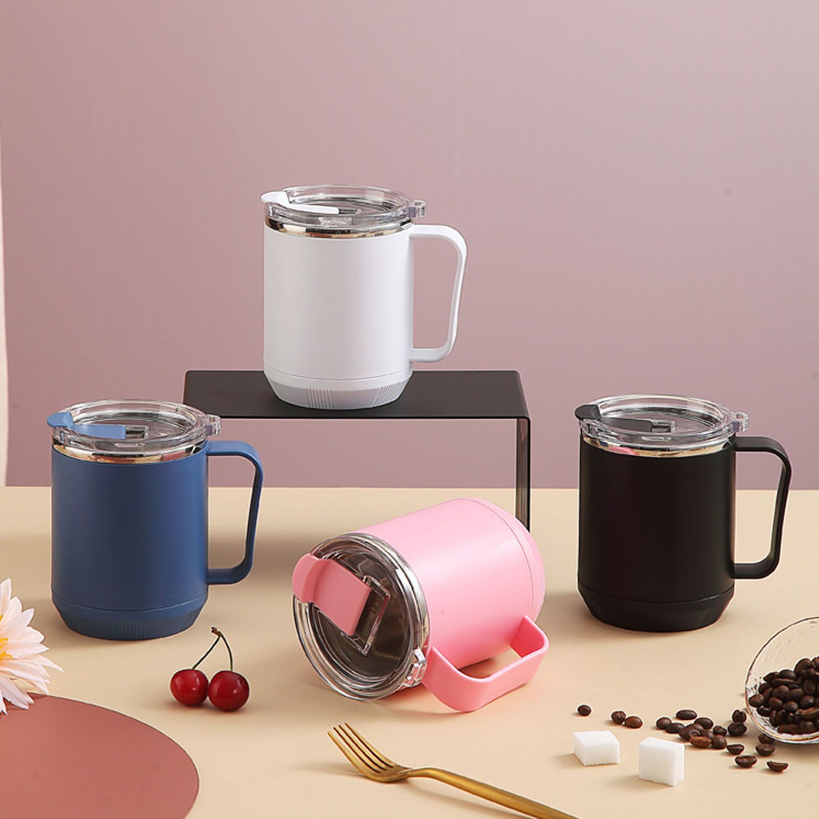 Coffee Mug 460ml 304 Stainless Steel Liner Leakproof Elegant Portable Mug for view 9