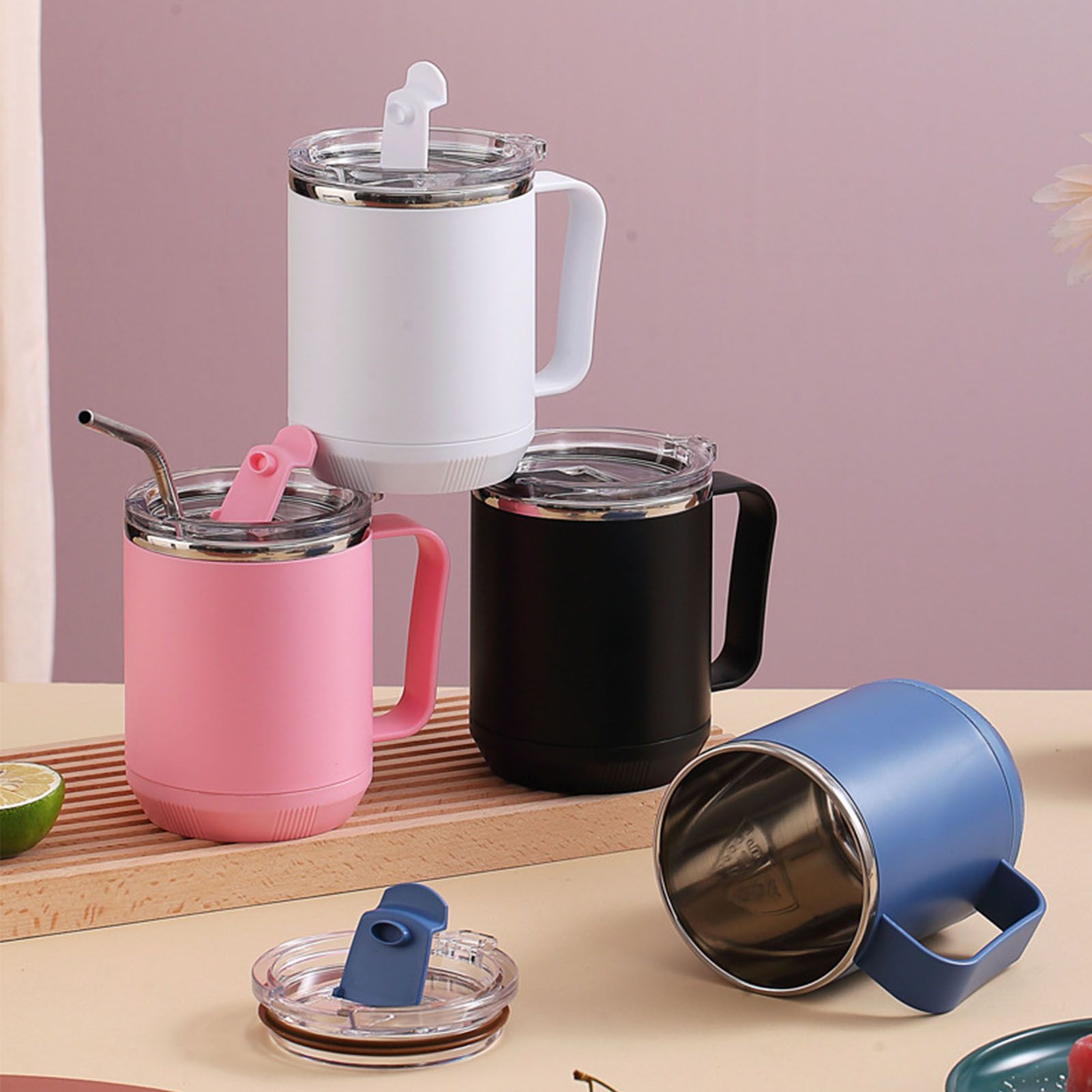 Coffee Mug 460ml 304 Stainless Steel Liner Leakproof Elegant Portable Mug for view 10