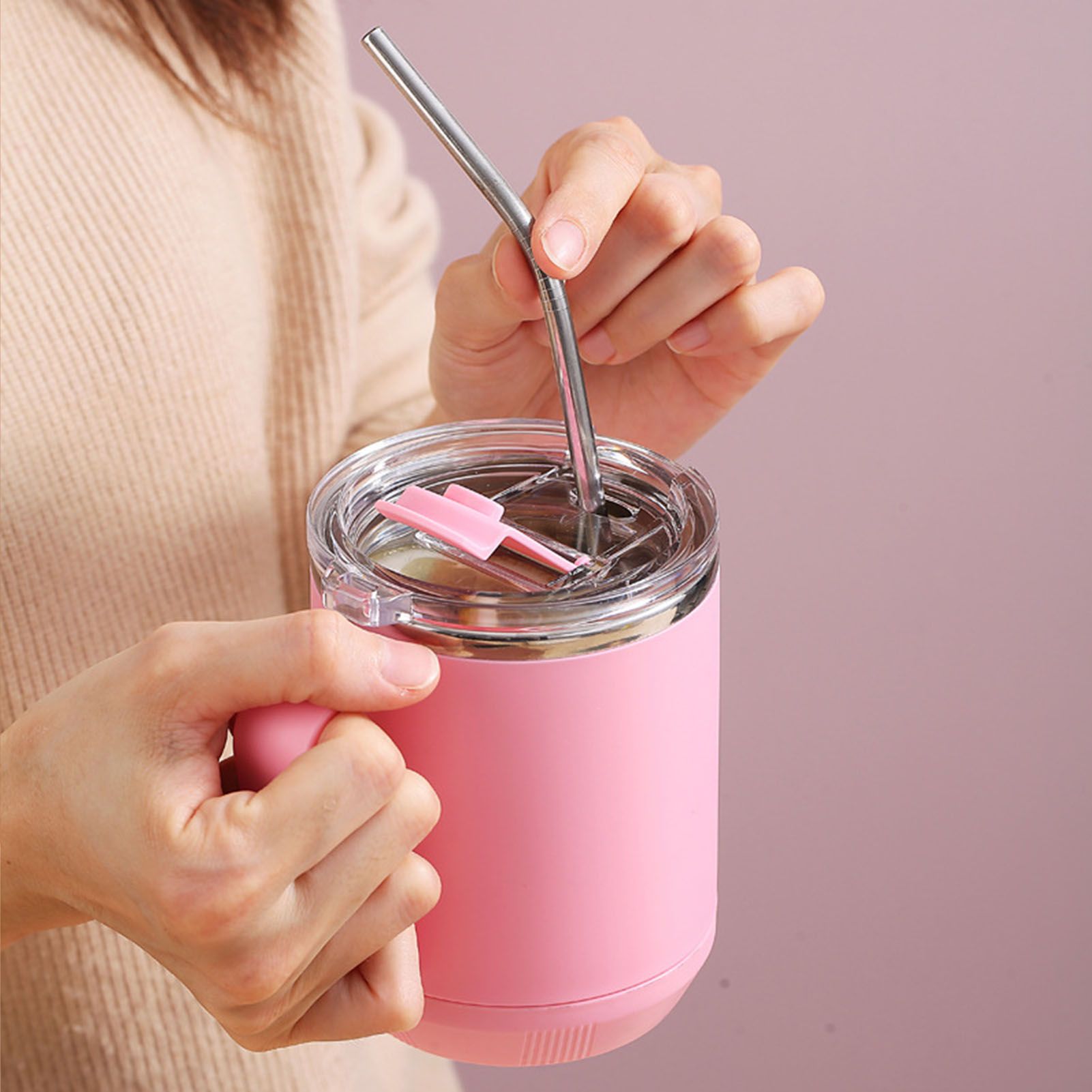 Coffee Mug 460ml 304 Stainless Steel Liner Leakproof Elegant Portable Mug for view 7