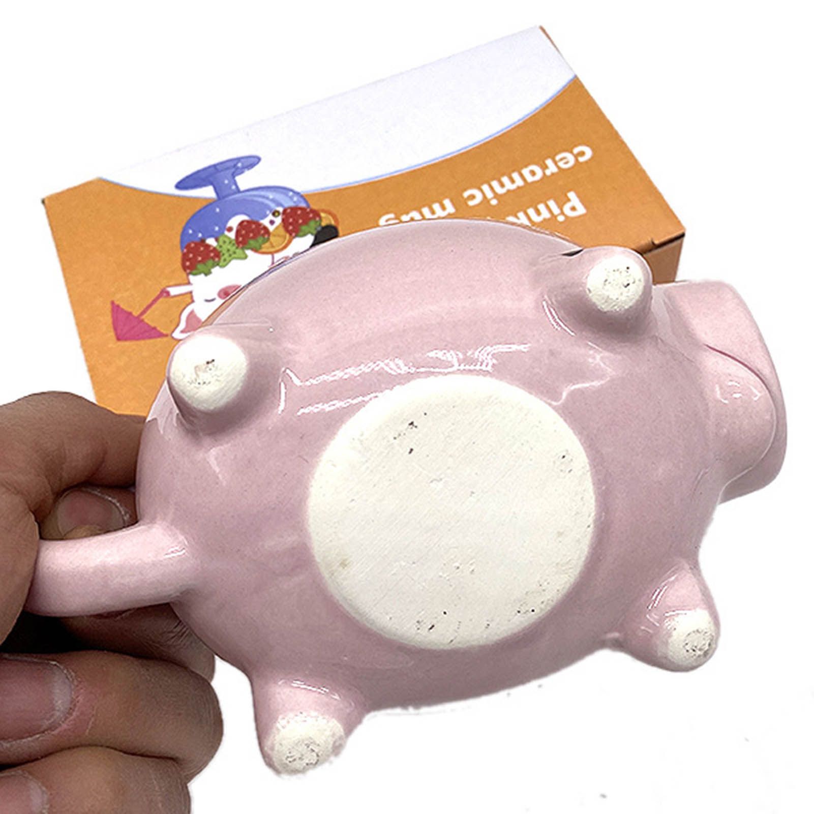 3D Pig Coffee Mug Novelty Pink Cute Pig Ceramic Coffee Tea Mug Funny Porcelain view 10