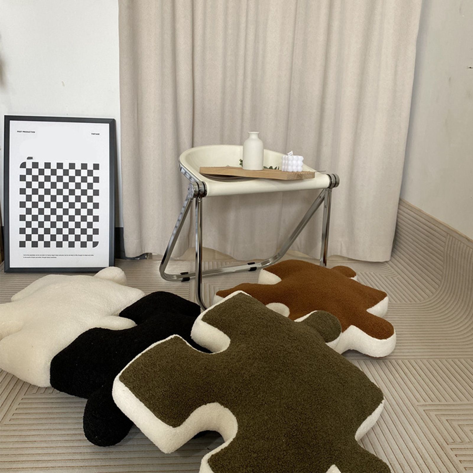 Plush Throw Pillow Ultra Soft Cushion Puzzle Special Shaped for Sofa Bed view 6