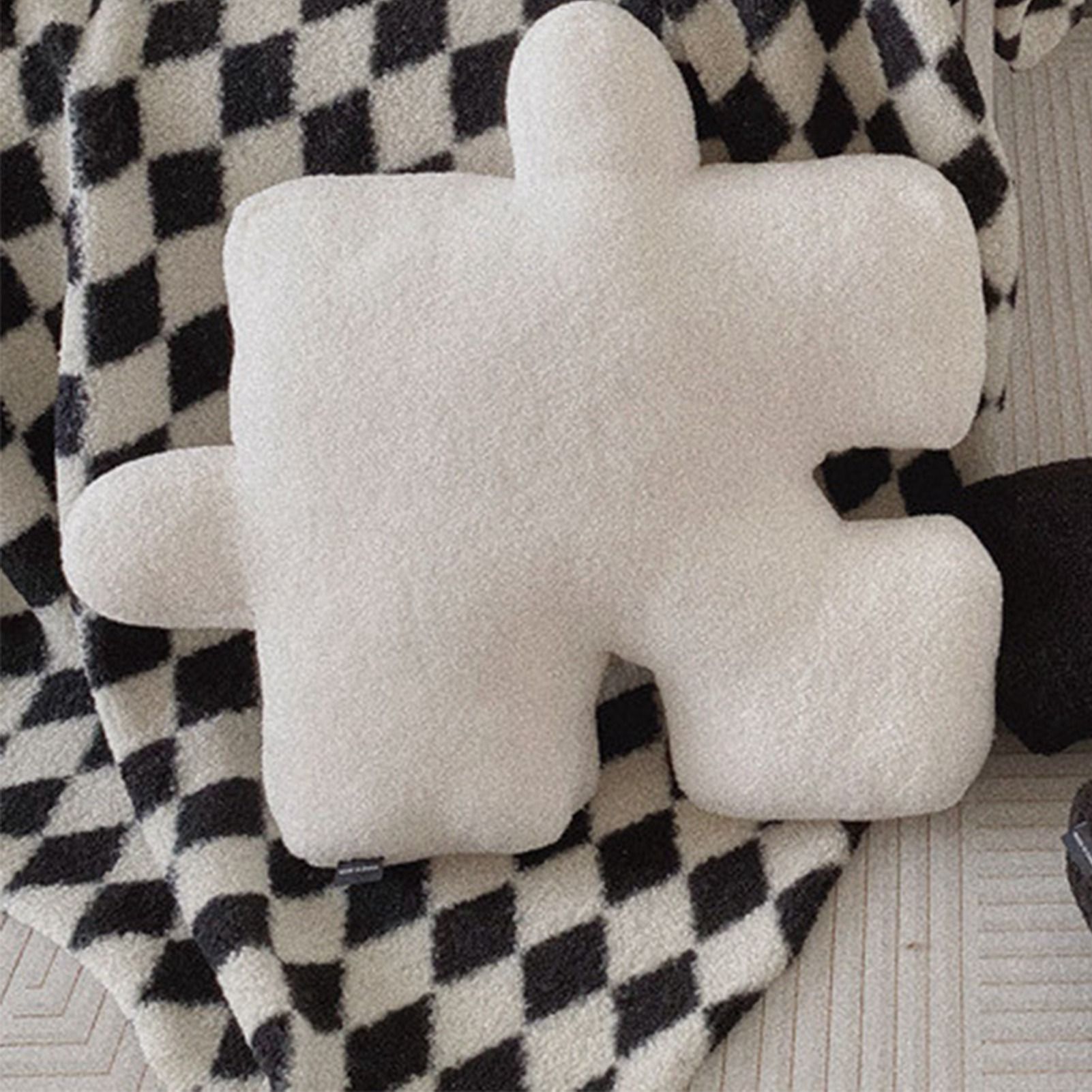 Plush Throw Pillow Ultra Soft Cushion Puzzle Special Shaped for Sofa Bed view 5