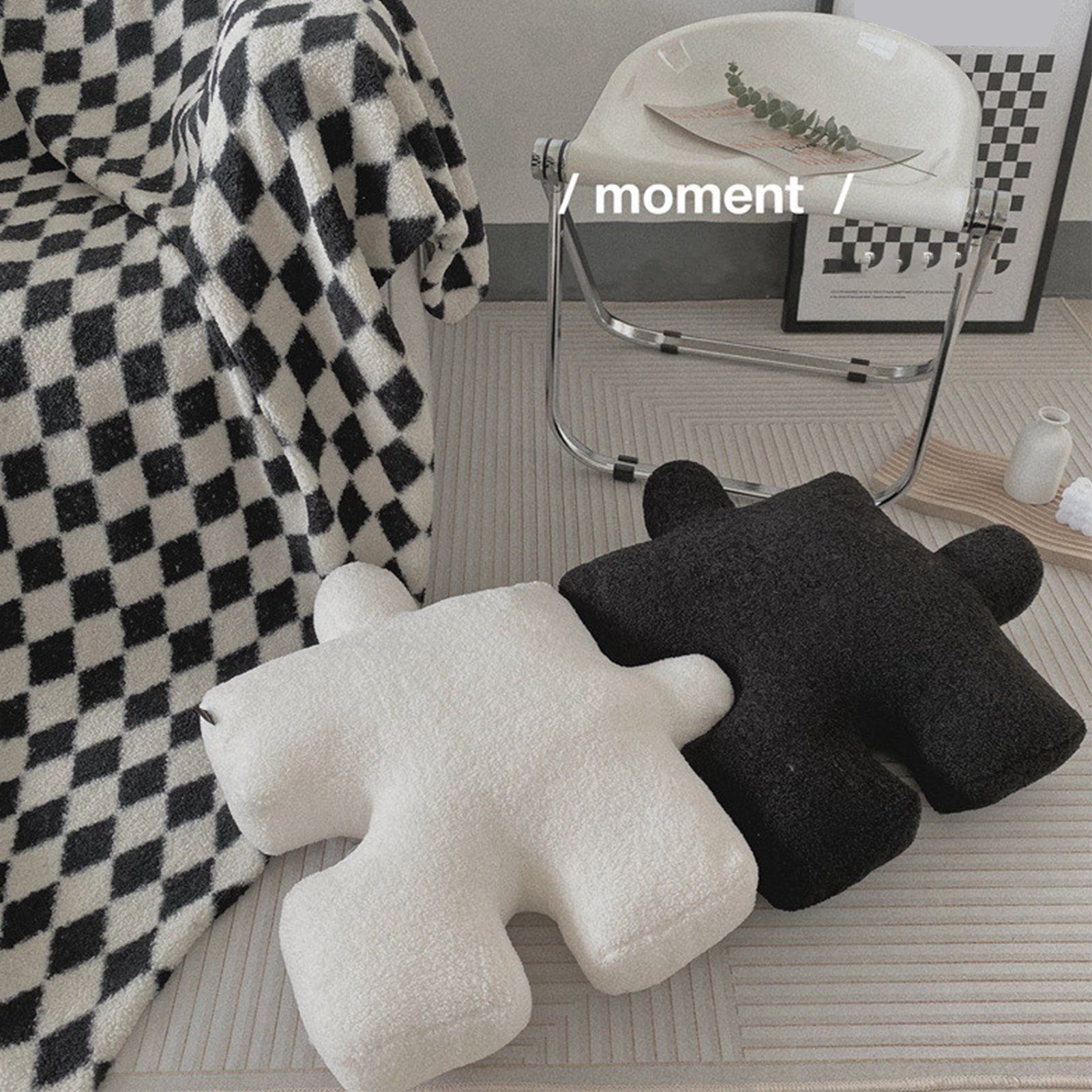 Plush Throw Pillow Ultra Soft Cushion Puzzle Special Shaped for Sofa Bed view 6