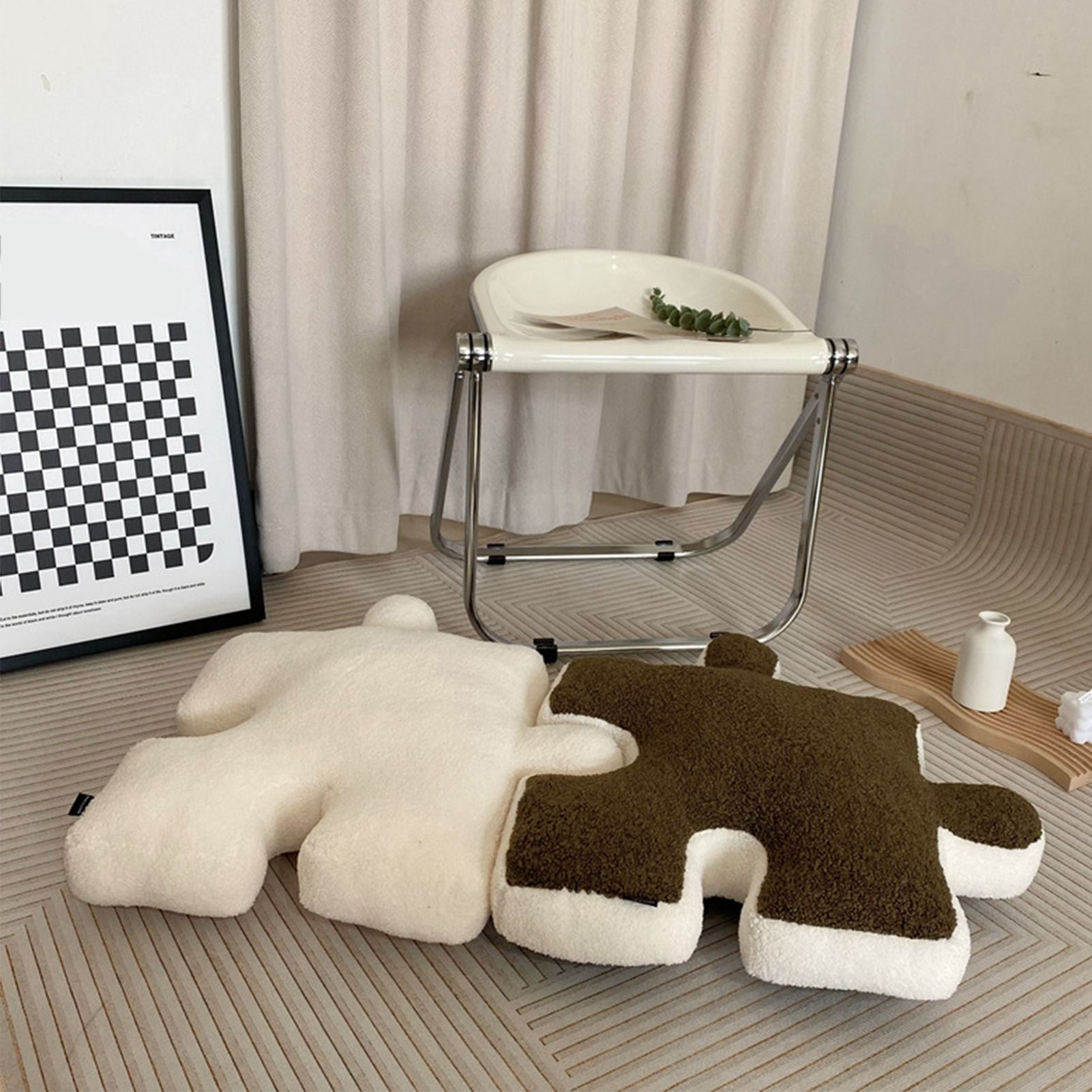 Plush Throw Pillow Ultra Soft Cushion Puzzle Special Shaped for Sofa Bed view 12