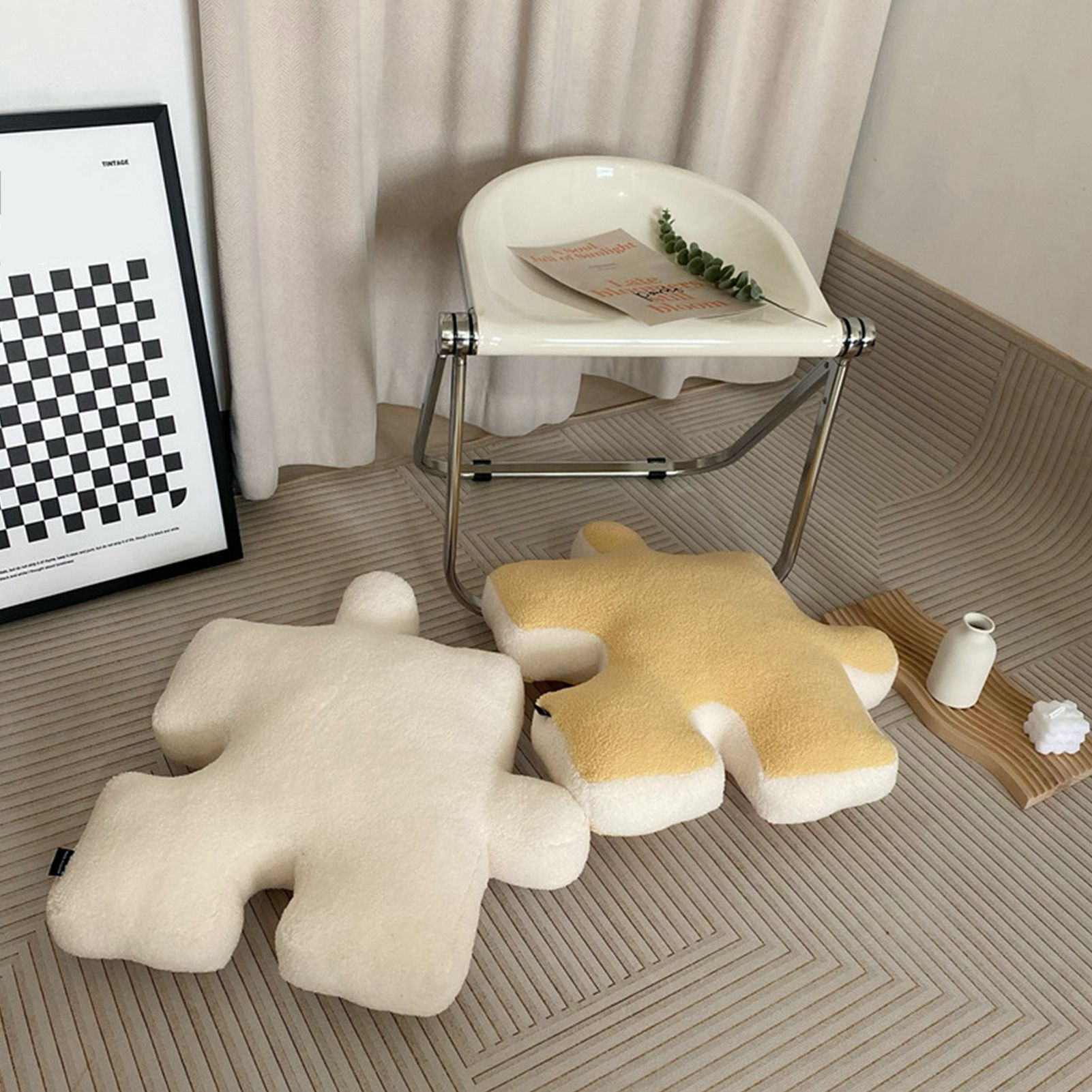 Plush Throw Pillow Ultra Soft Cushion Puzzle Special Shaped for Sofa Bed view 13