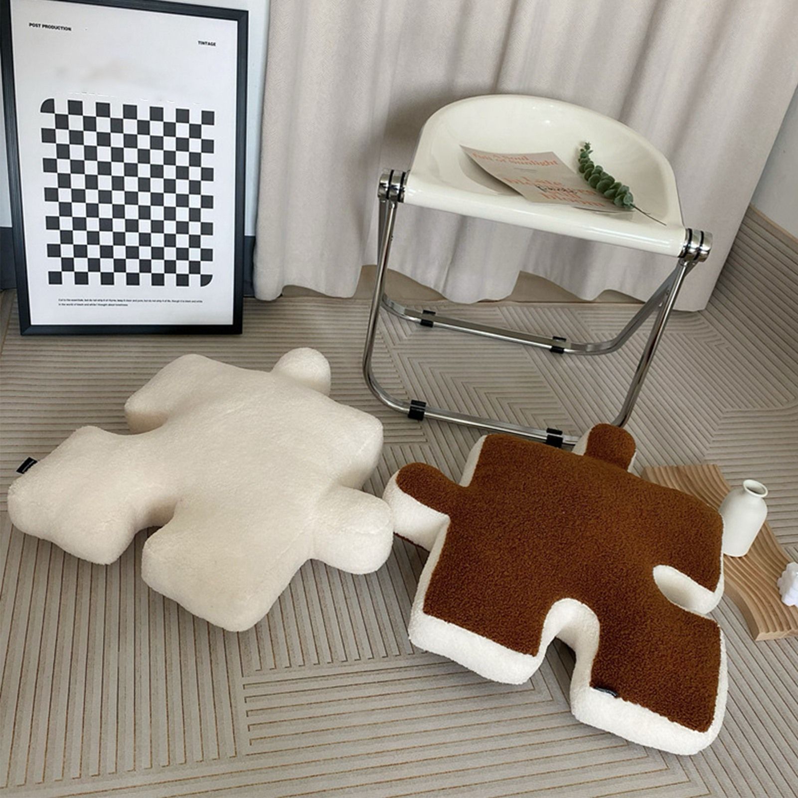 Plush Throw Pillow Ultra Soft Cushion Puzzle Special Shaped for Sofa Bed view 14