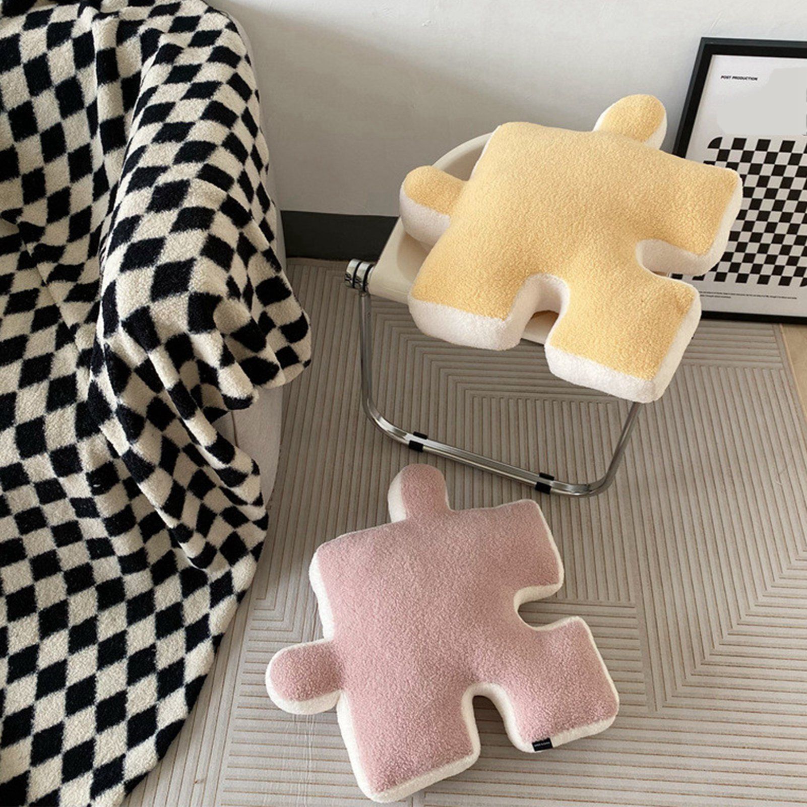 Plush Throw Pillow Ultra Soft Cushion Puzzle Special Shaped for Sofa Bed view 6