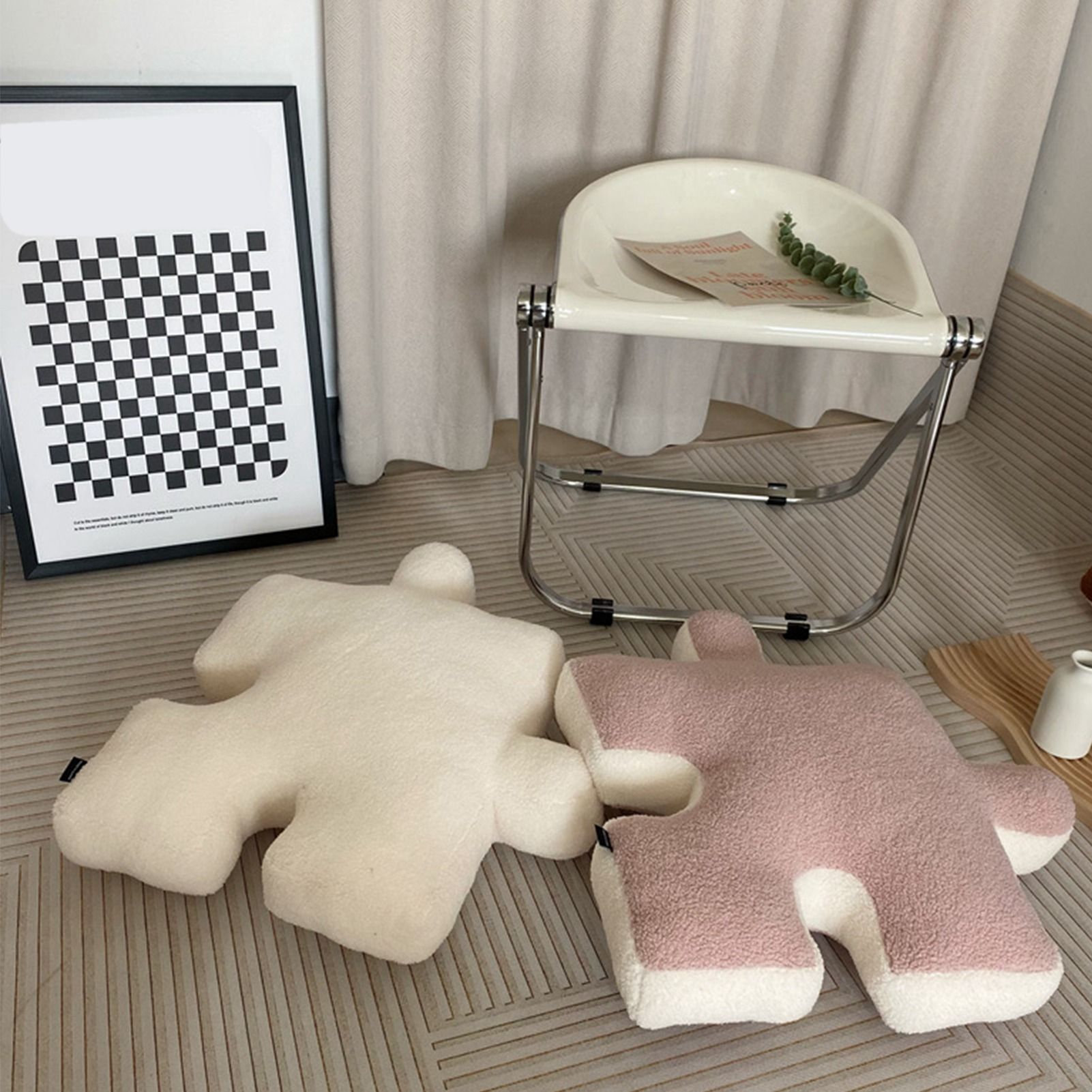 Plush Throw Pillow Ultra Soft Cushion Puzzle Special Shaped for Sofa Bed view 5