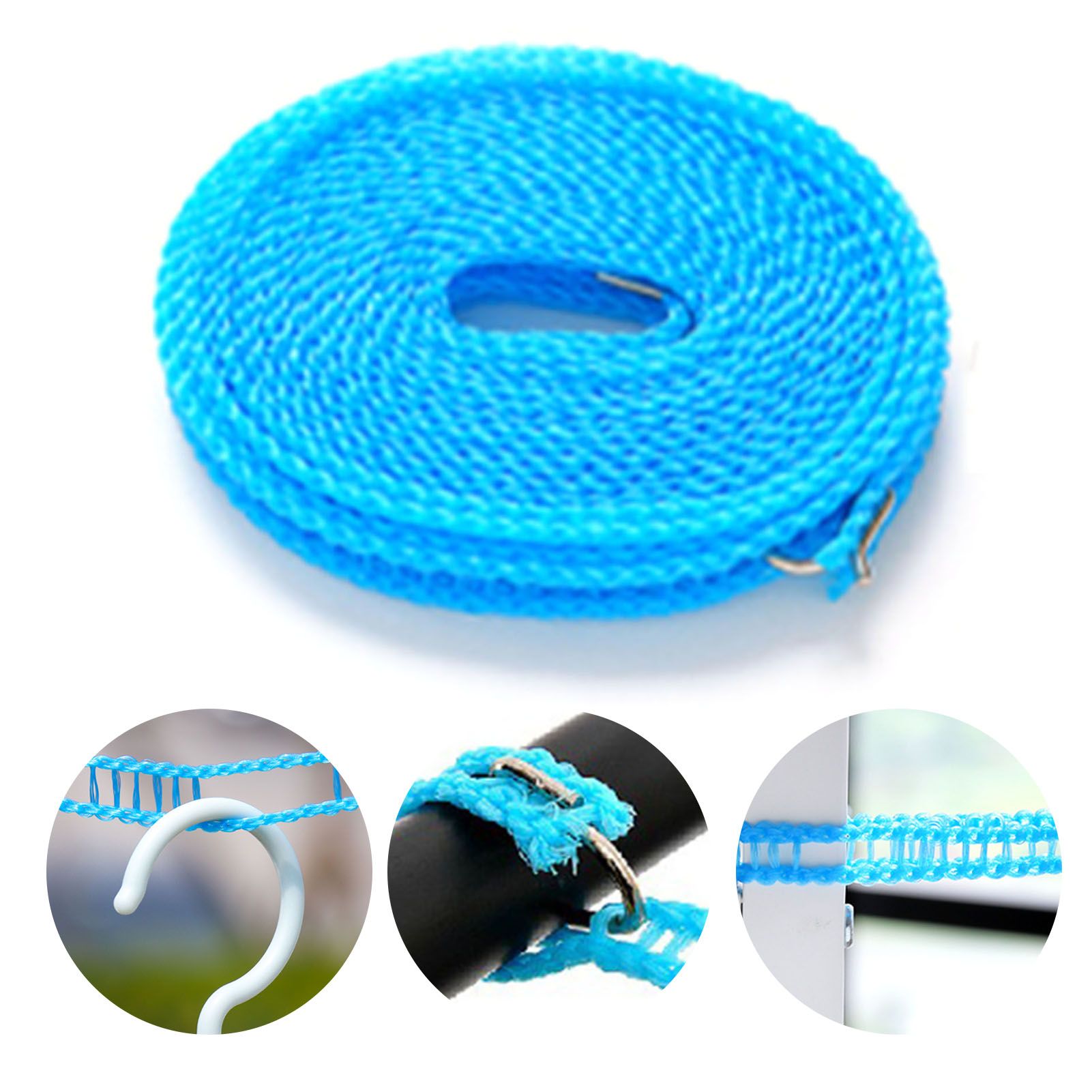 Clothesline 8 Meters Windproof Stable Load Bearing Nylon Material Punch Free view 3